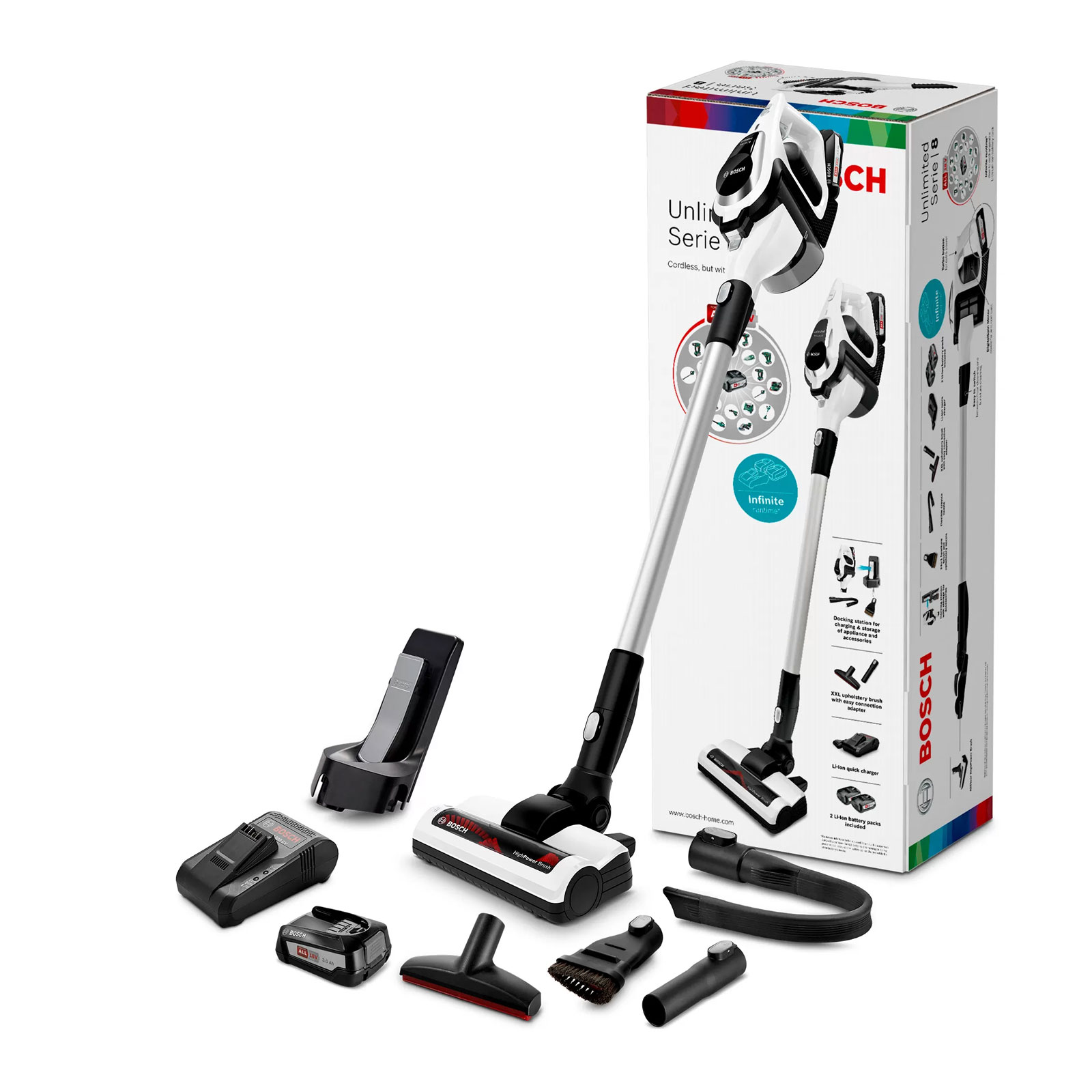 BOSCH BBS812AM Unlimited 8 Akku-Handstaubsauger mit Stiel (