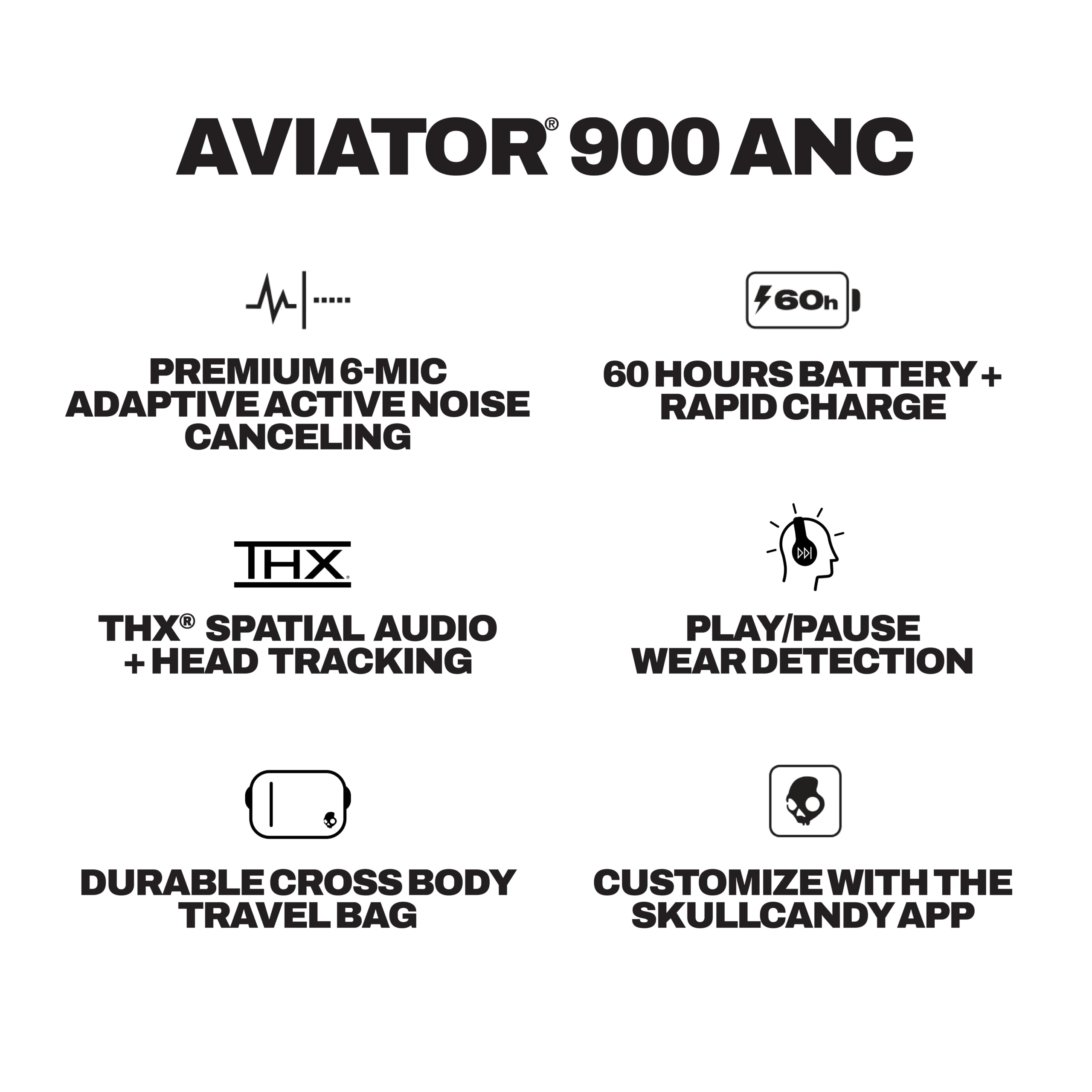 Skullcandy Aviator 900 ANC kabelloser Over-Ear-Bluetooth-Kopfhörer