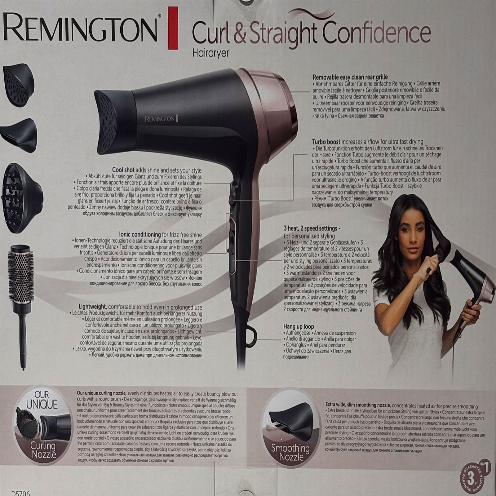 Remington D 5706 Curl & Straight Confidence Haartrockner schwarz