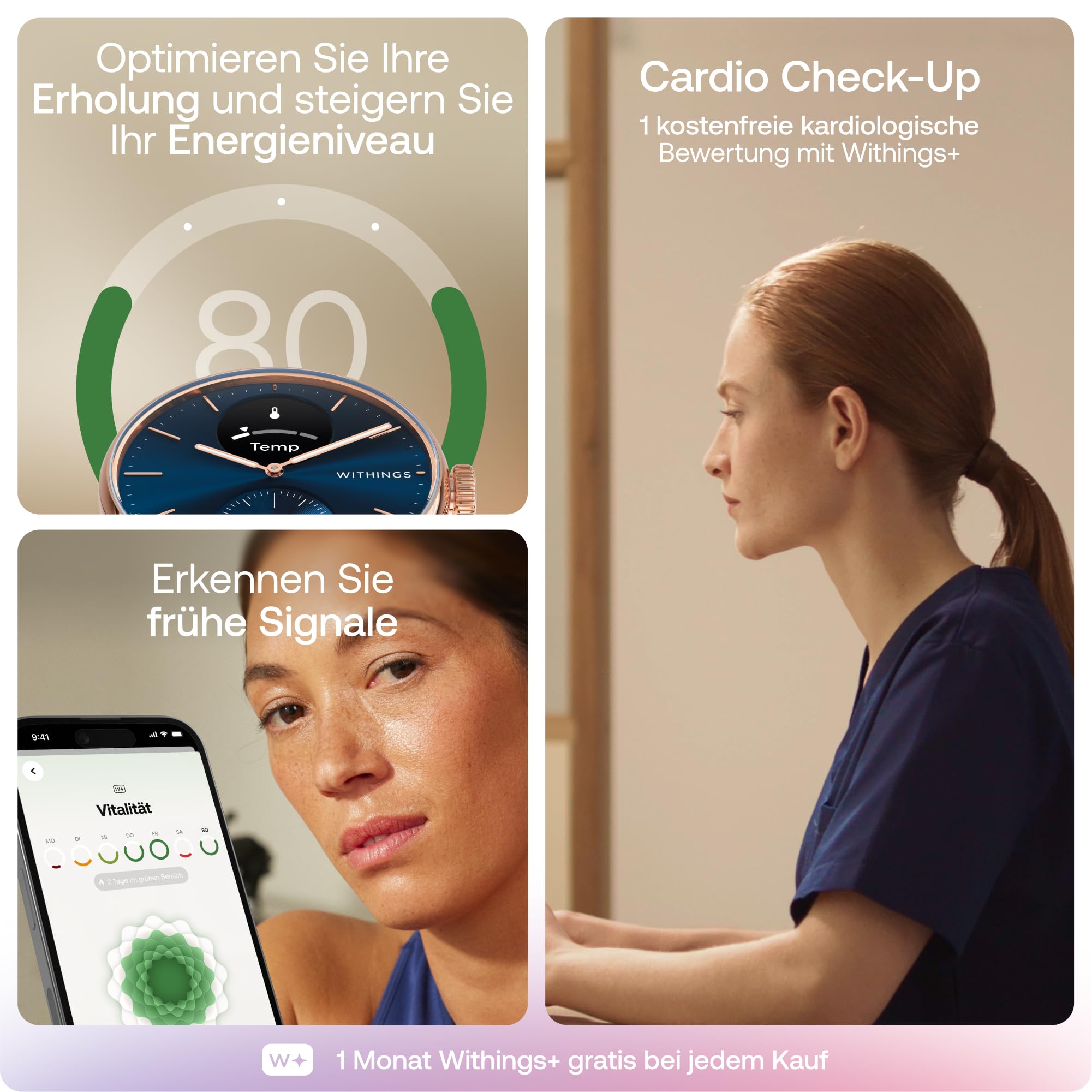 Withings ScanWatch 2 – Gesundheits-Smartwatch für Damen und Herren
