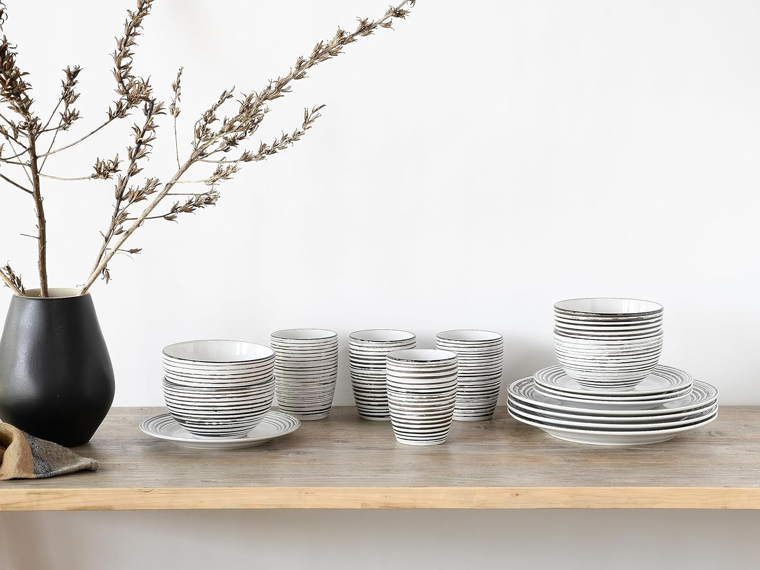 CreaTable, 23610, Serie La Gomera blanca , Geschirrset, Kombiservice 16 teilig