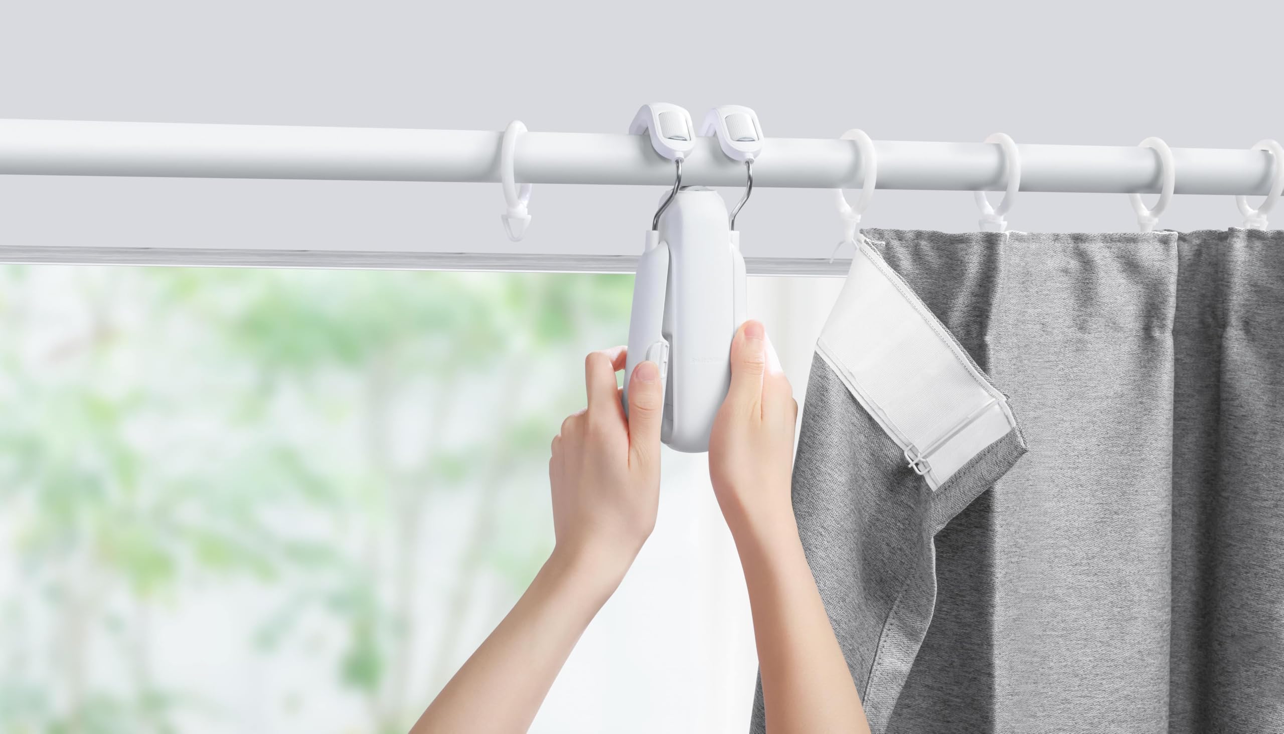 SwitchBot Smart Curtain 3 Rod, Automatischer Vorhangöffner weiß