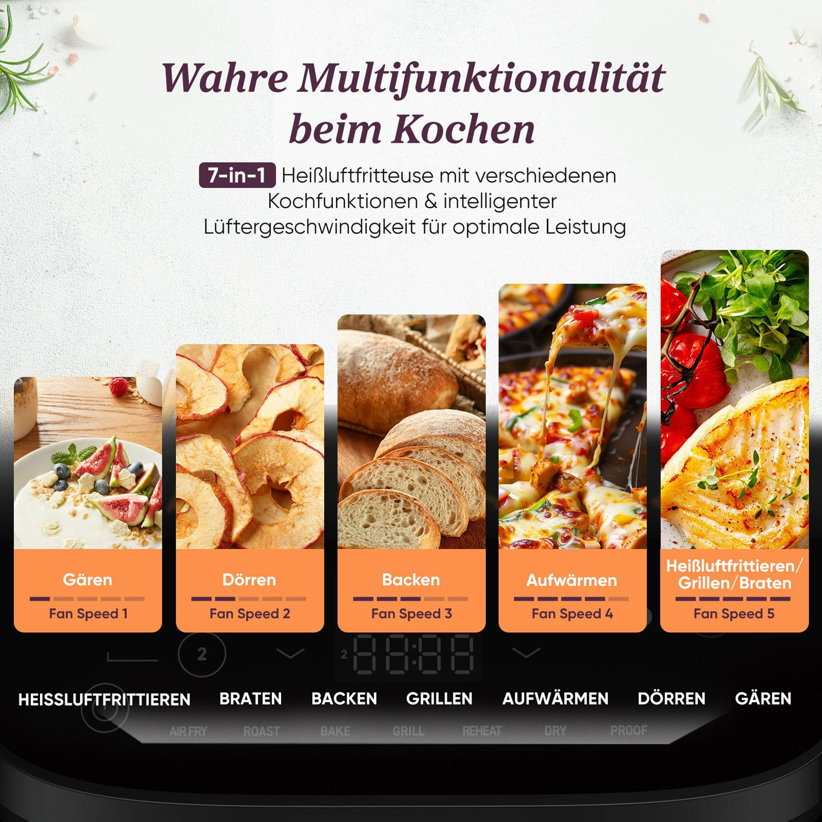 Cosori CAF-DC121-ADER Doppel-Heißluftfritteuse Cosori CAF-DC121-ADER Doppel-Heißluftfritteuse