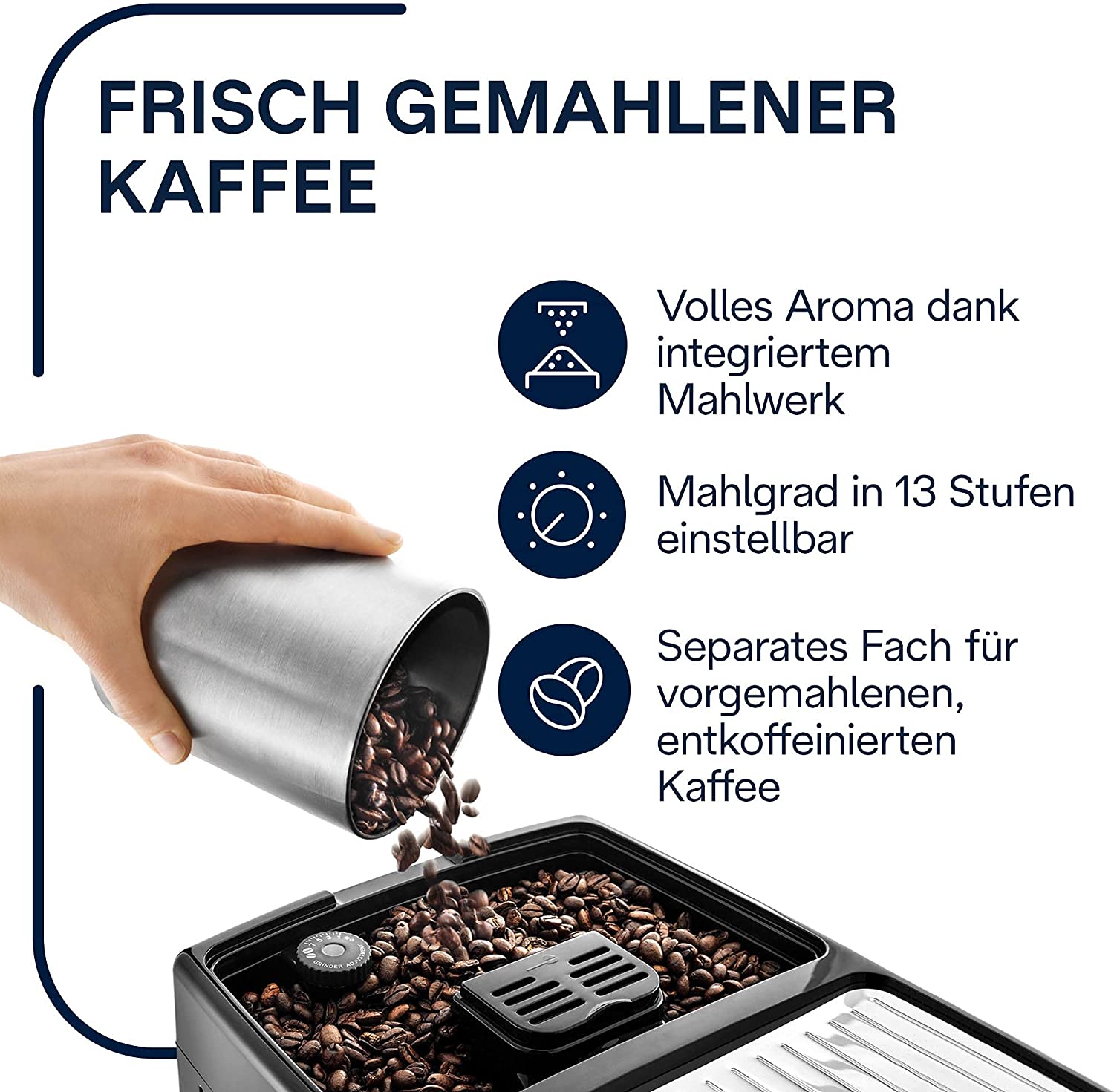 DeLonghi ECAM 23.466.S Kaffeevollautomat mit LatteCrema Milchsystem silber