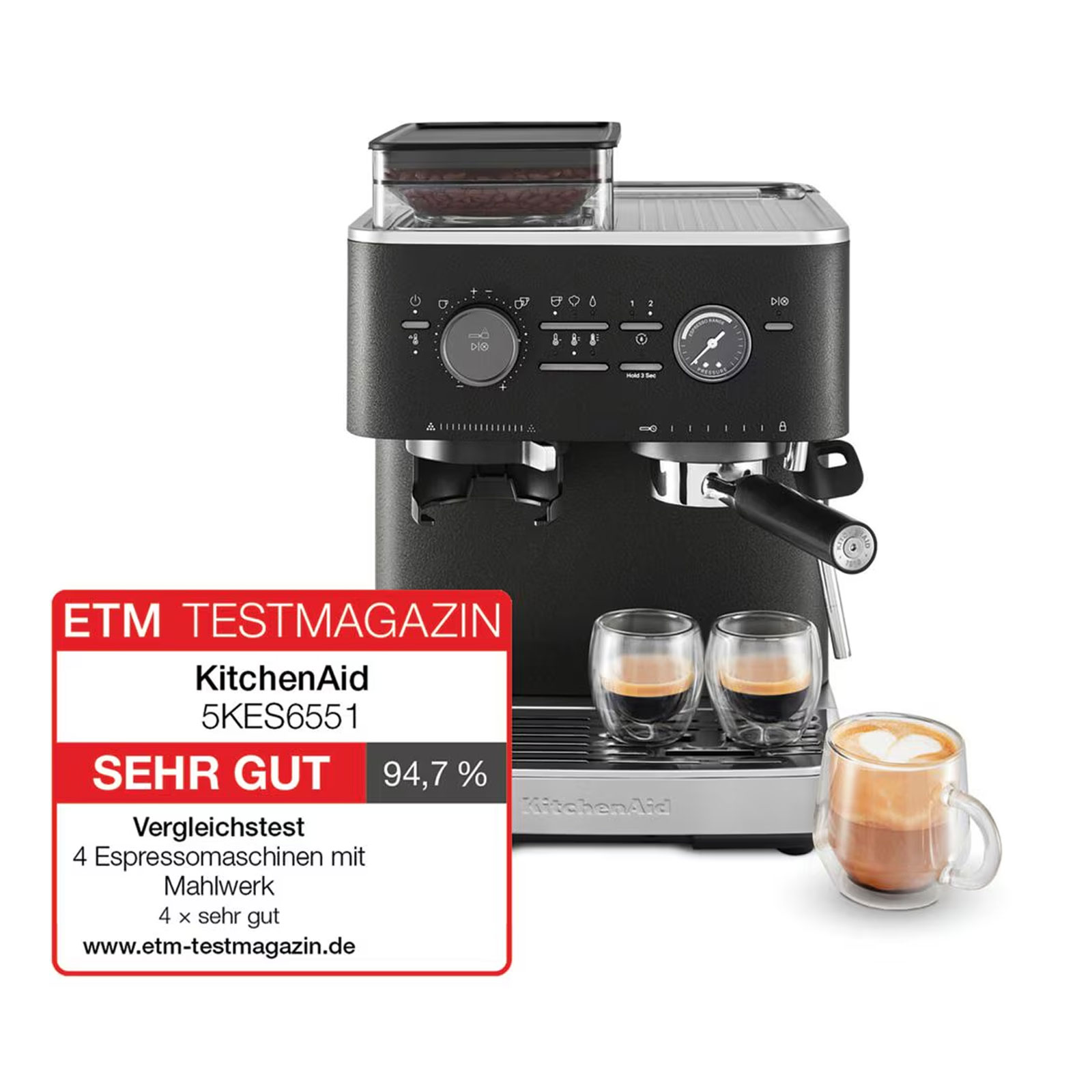 KitchenAid 5KES6551EBK Espresso CAST IRON Siebträgermaschine
