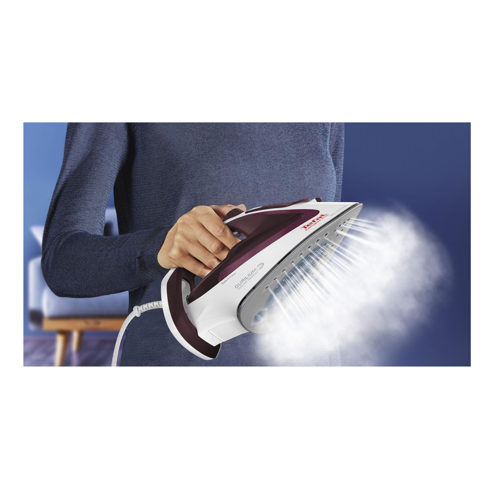 TEFAL FV 5714 Easygliss Plus Dampfbügeleisen weiß/bordeaux
