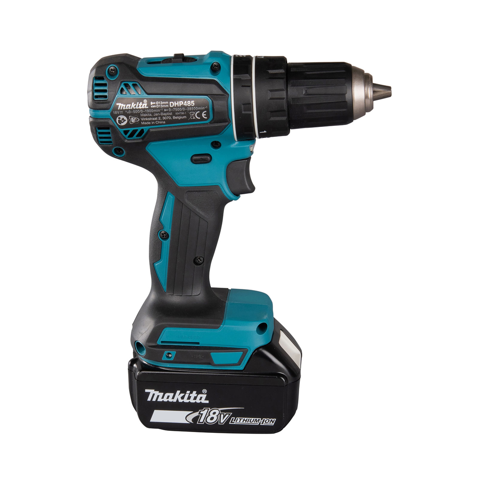 Makita Akku-Schlagbohrschrauber 18V / 5,0 Ah, 2 Akkus + Ladegerät im MAKPAC DHP485RTJ