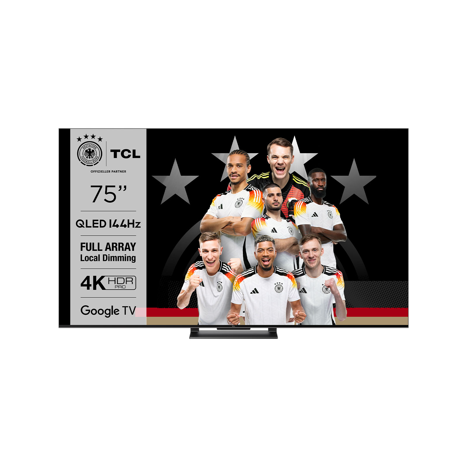 TCL 75QLED870 QLED TV (75 Zoll (190,5 cm), 4K UHD, HDR, Smart TV, Sprachsteuerung (Alexa, Google Assistant), Google TV, 144 Hz)