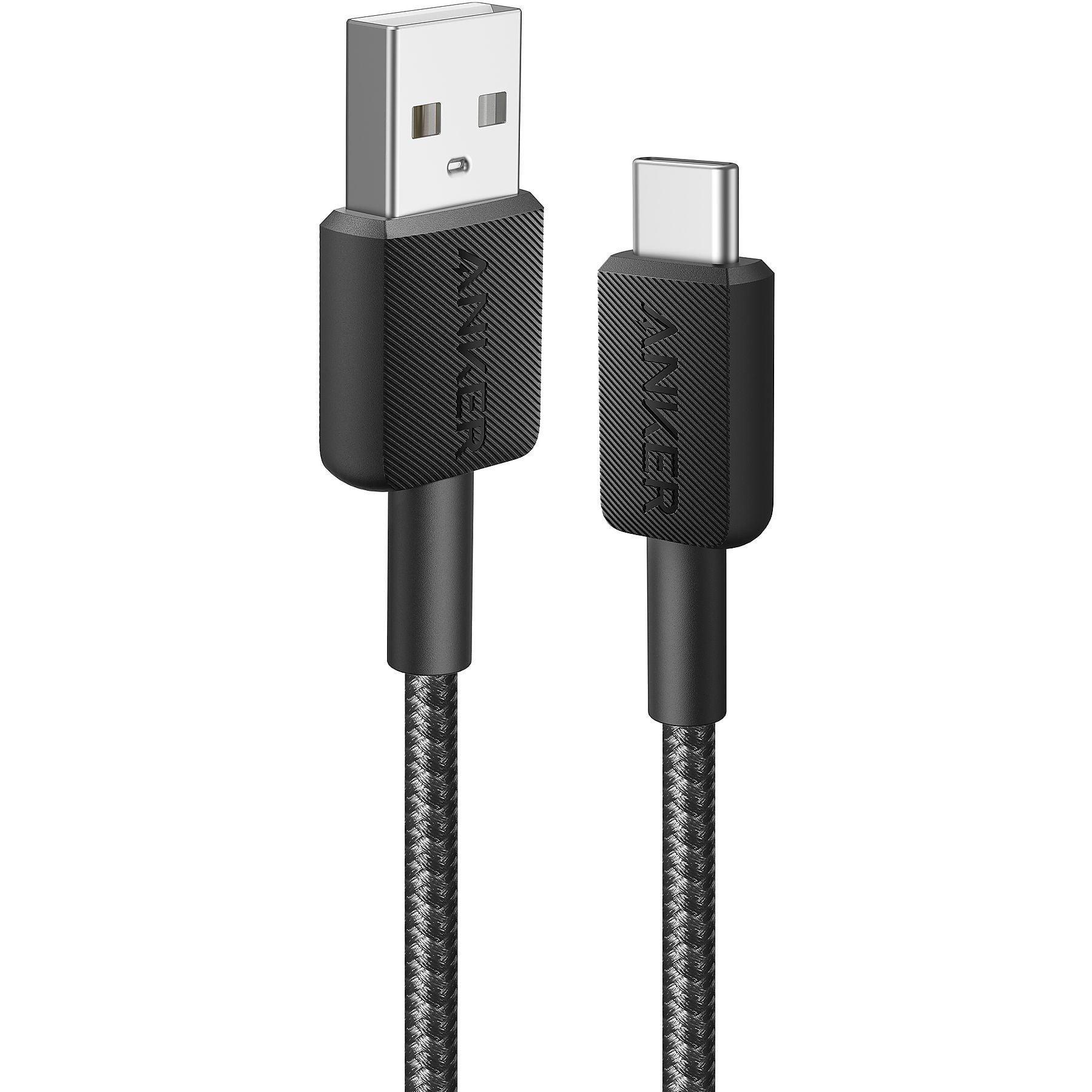 Anker 322 USB-A auf USB-C Kabel (180cm, Geflochten), Schwarz
