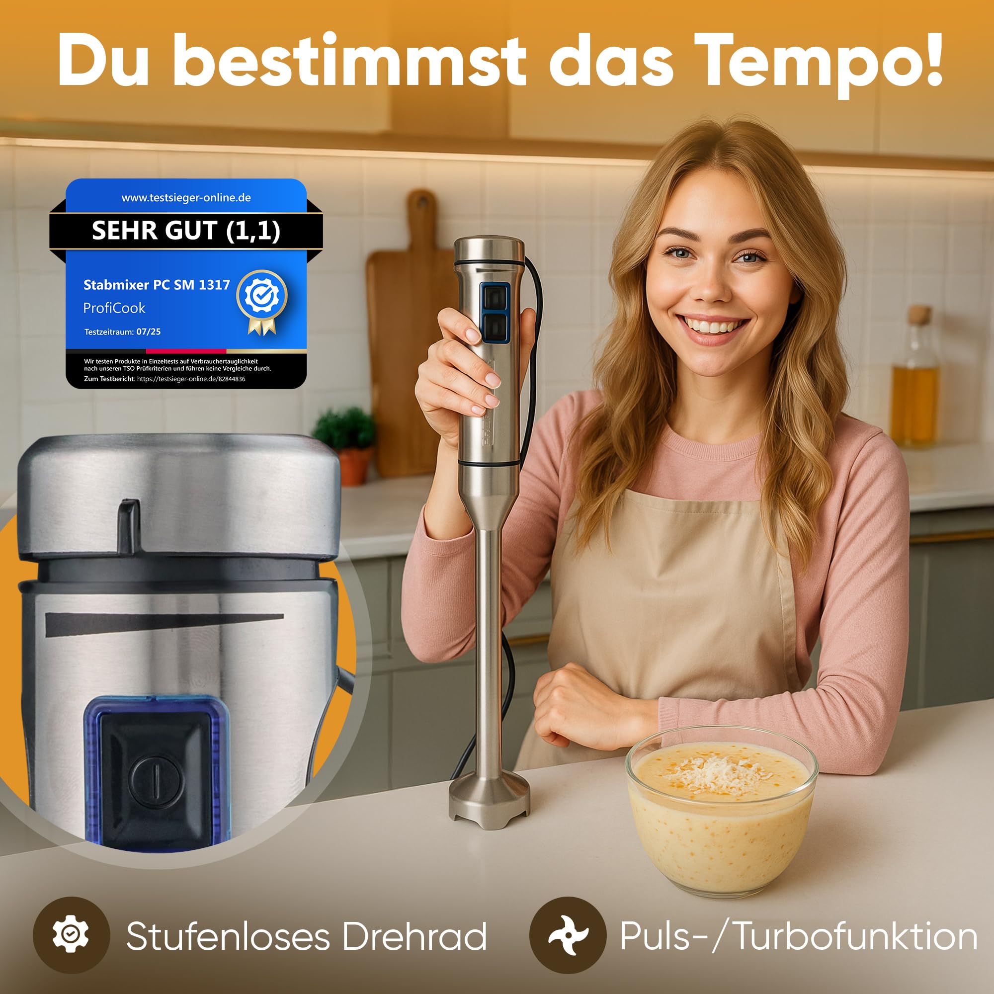 PROFICOOK PC-SM 1317 Edelstahl Stabmixer