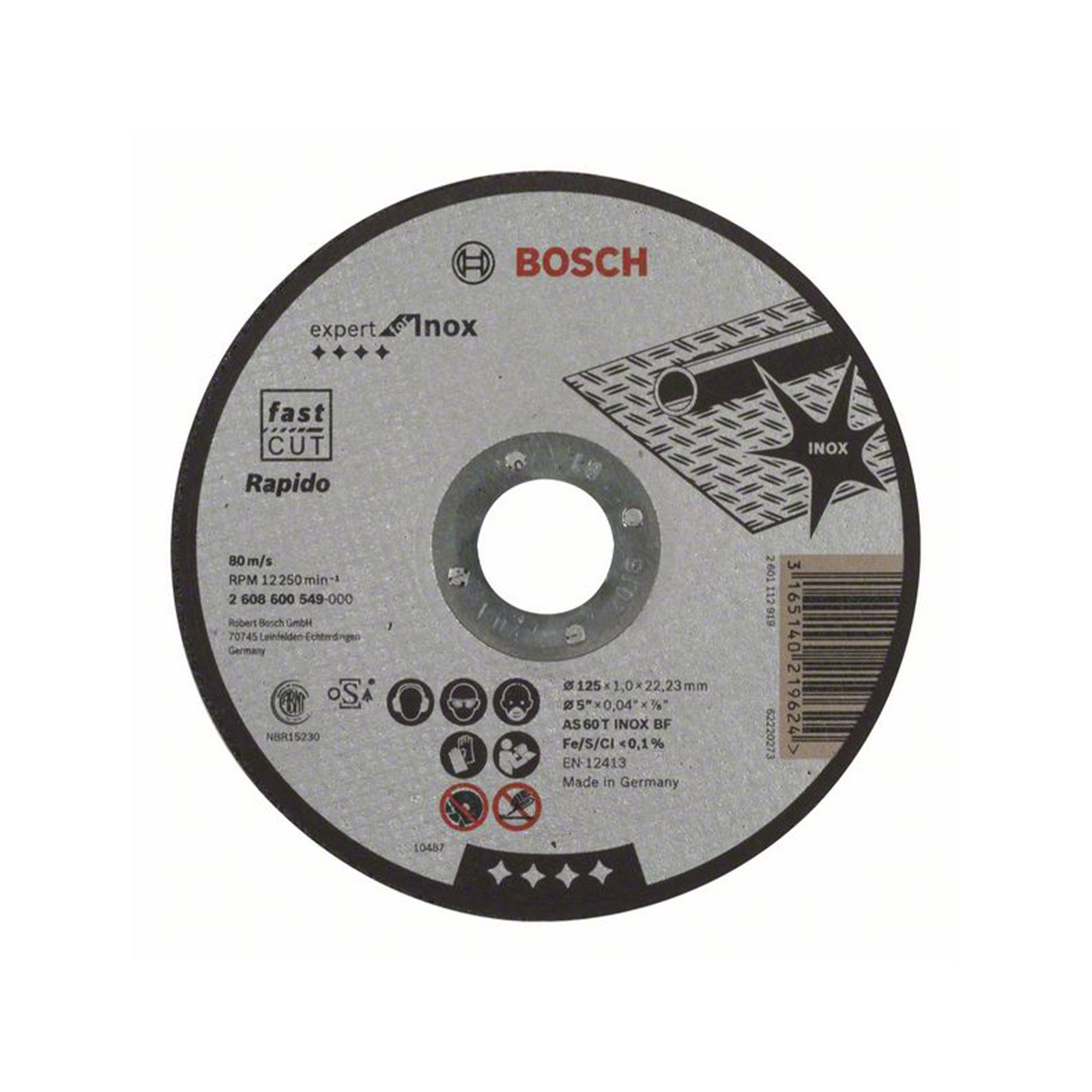 Bosch Professional Trennscheibe Rapido 1,0x125mm INOX gerade