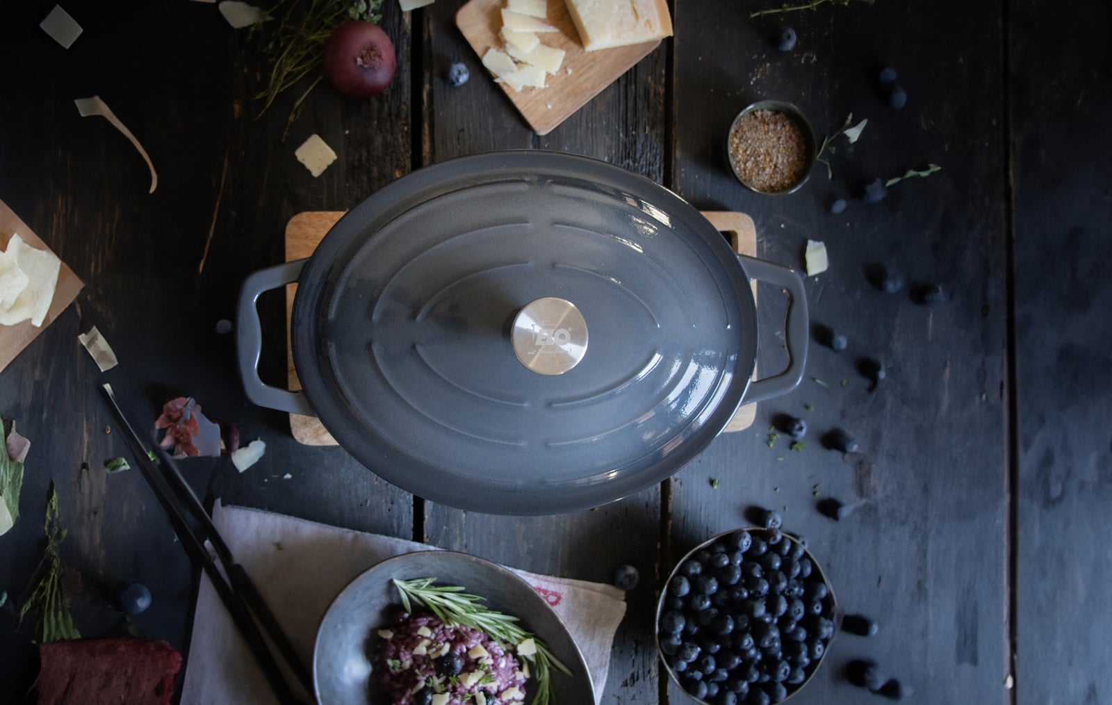 ELO Gusseisen Bräter oval 33 cm grau