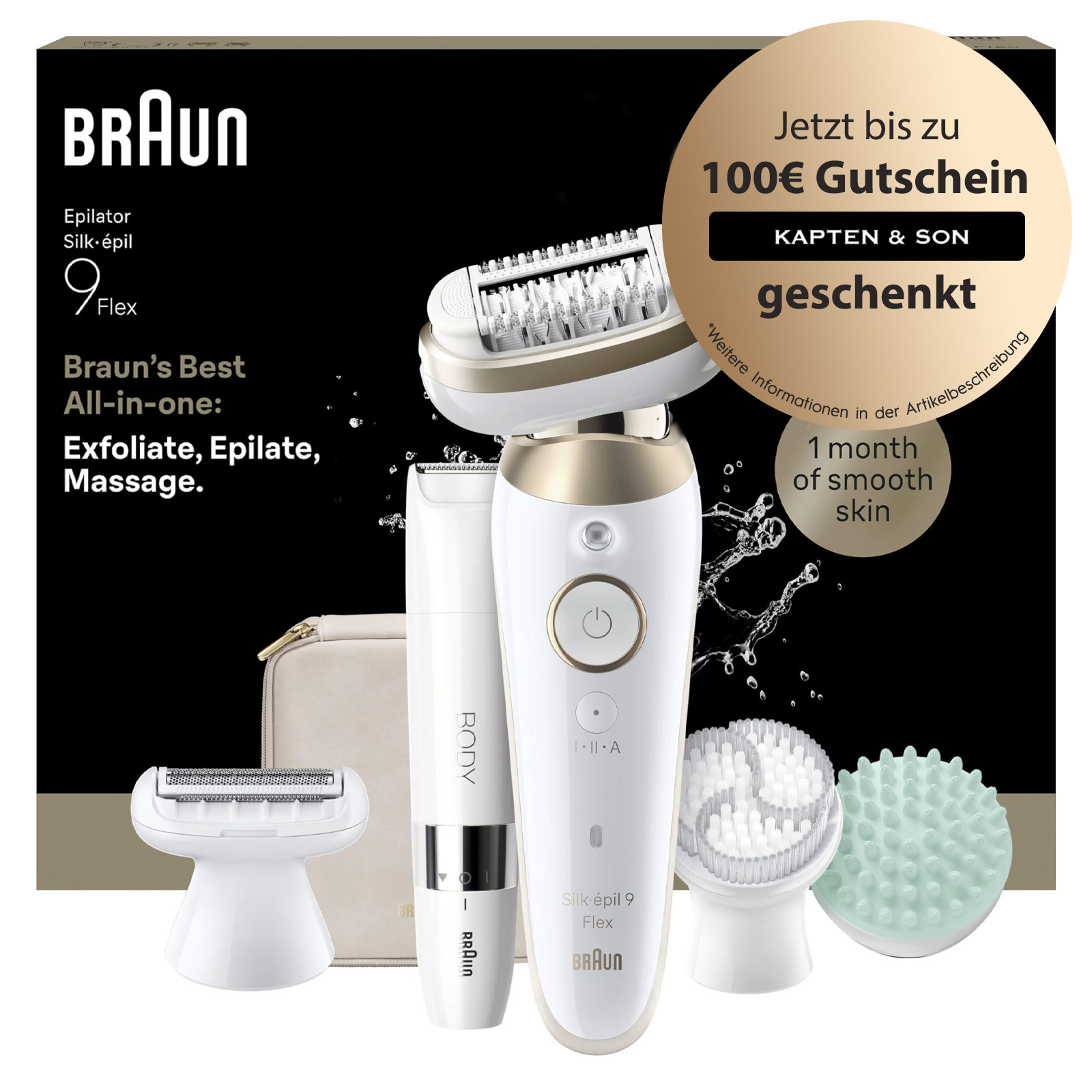 Braun Silk·épil 9 Flex SkinSpa Epilierer Damen