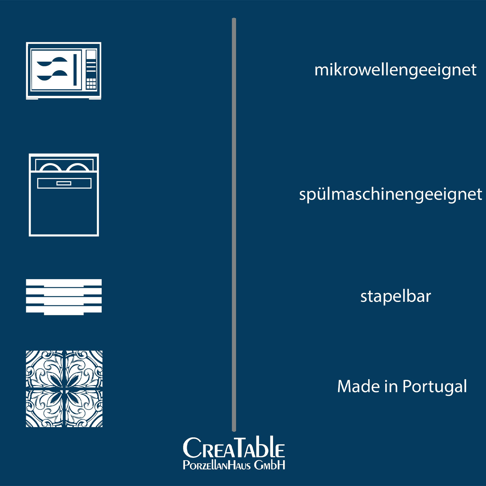 CreaTable, 13139, Serie Catania Mix, Geschirrset, Teller Set 12 teilig