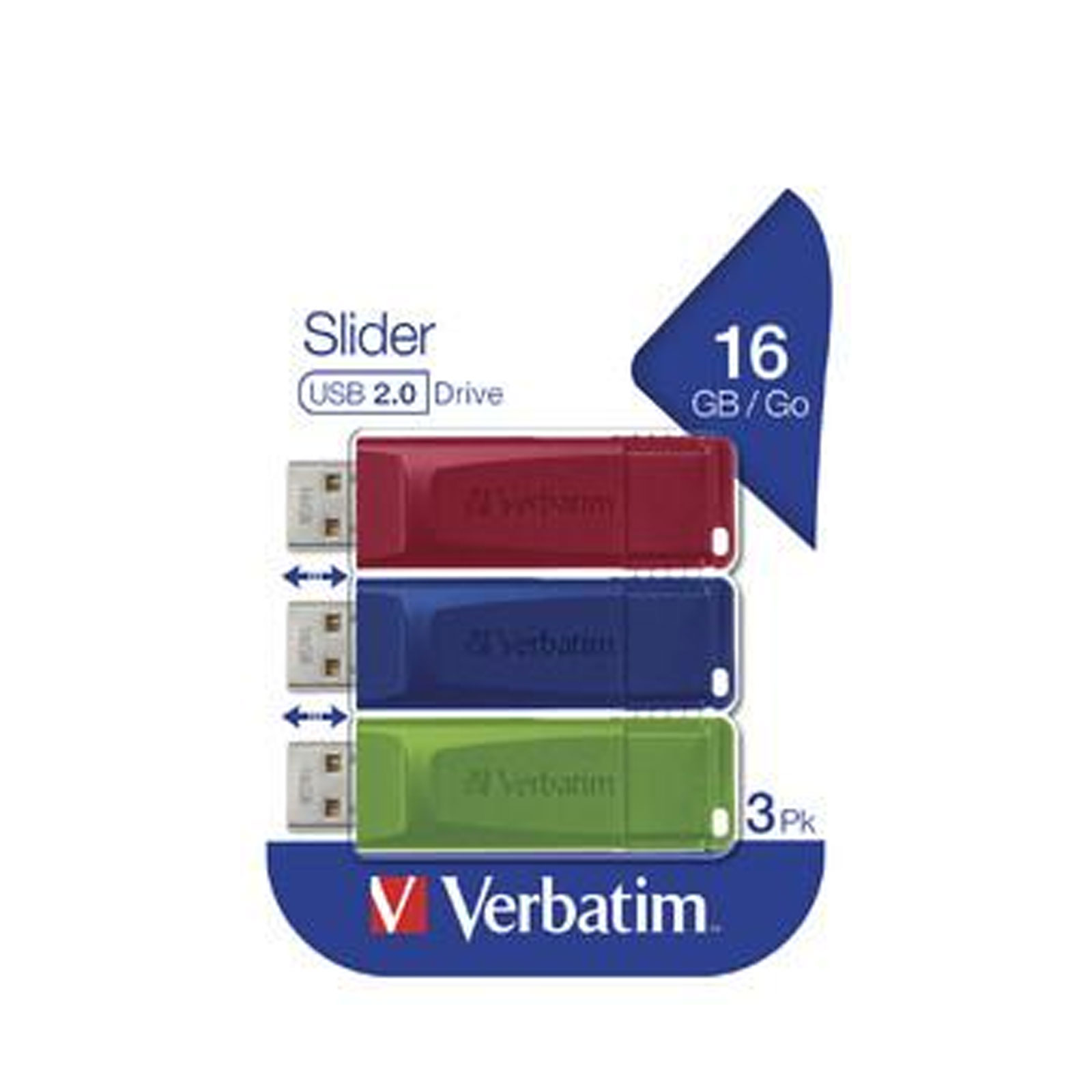 Verbatim Slider USB 2.0 16GB 3er Pack