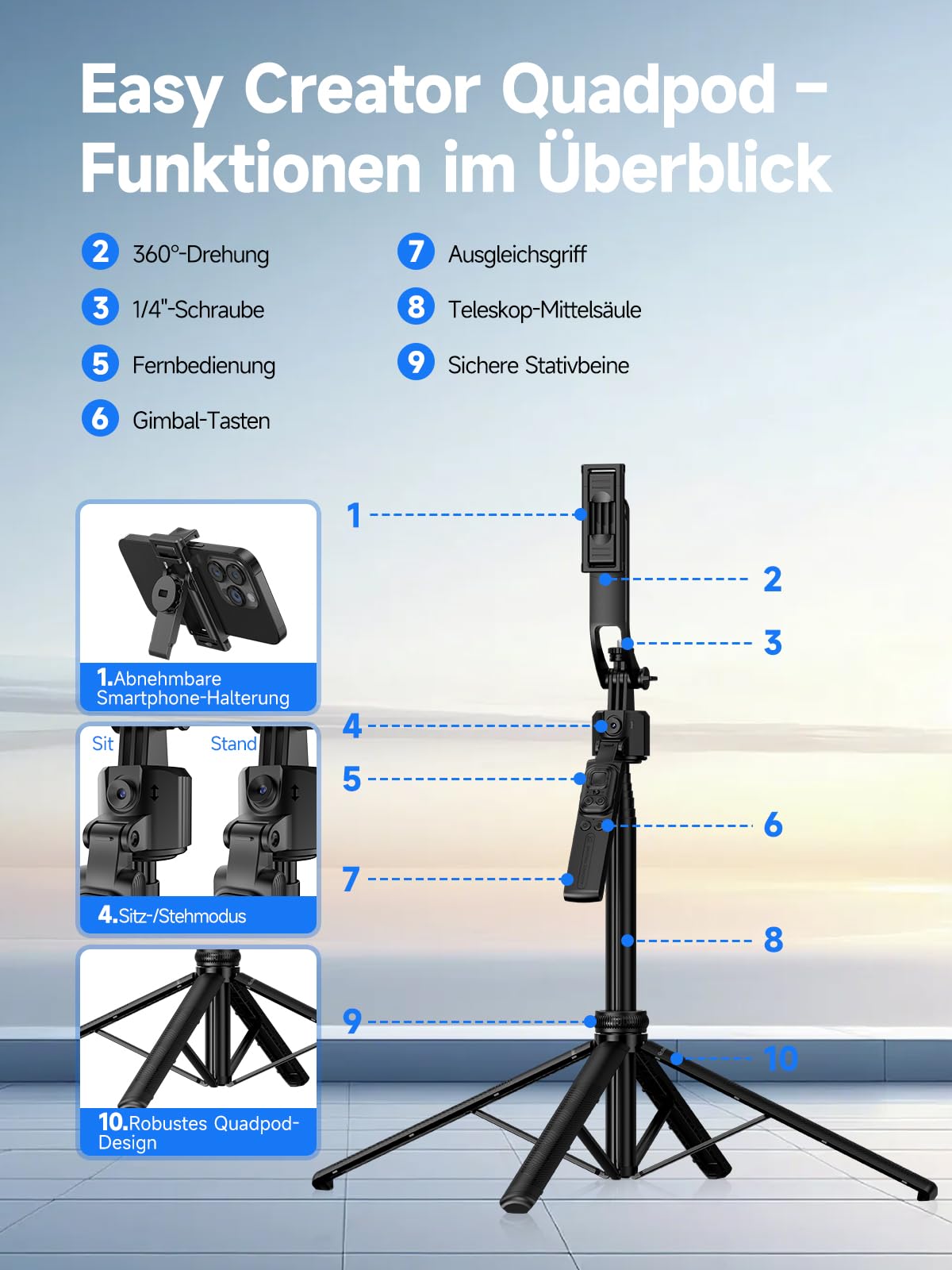 Rollei Easy Creator Quadpod mit AI Tracking