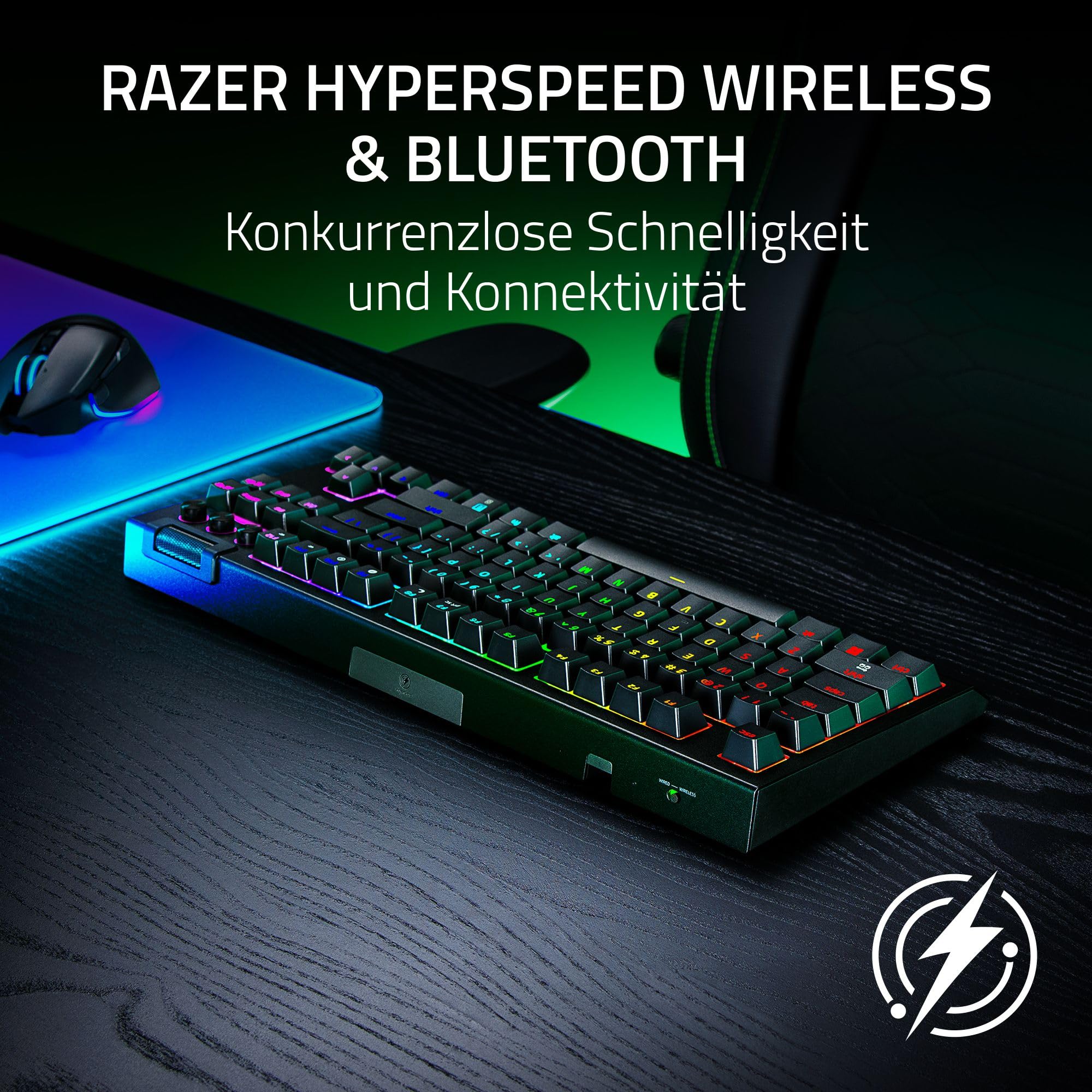 Razer BlackWidow V4 Tenkeyless HyperSpeed, Orange Tactile Switch Gaming-Tastatur