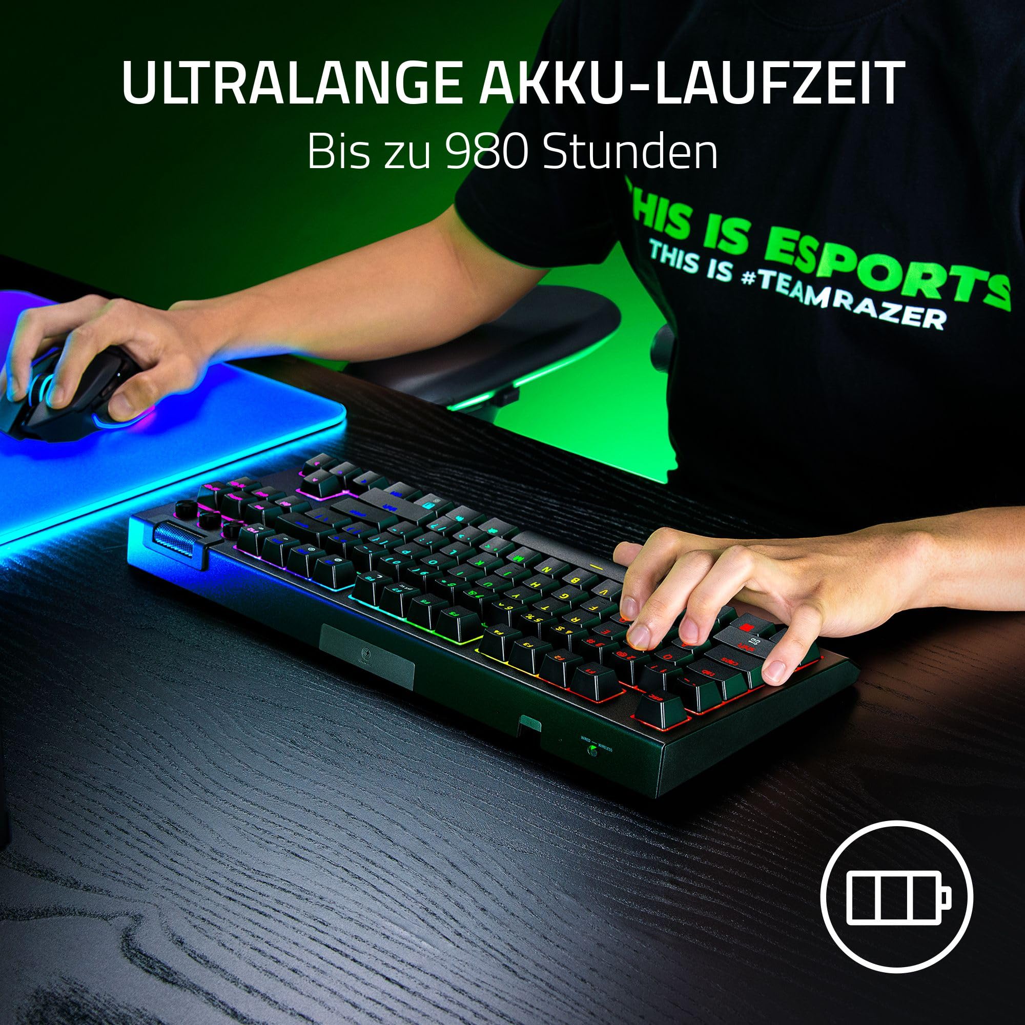 Razer BlackWidow V4 Tenkeyless HyperSpeed, Orange Tactile Switch Gaming-Tastatur