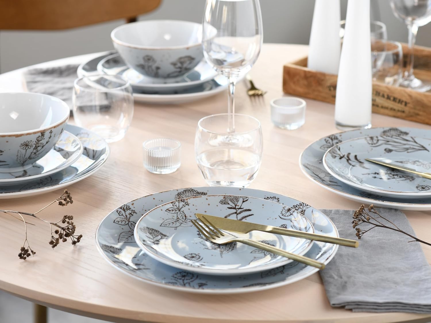 CreaTable, 22507, Serie Vintage FLOWERS, Geschirrset, Kombiservice 16 teilig