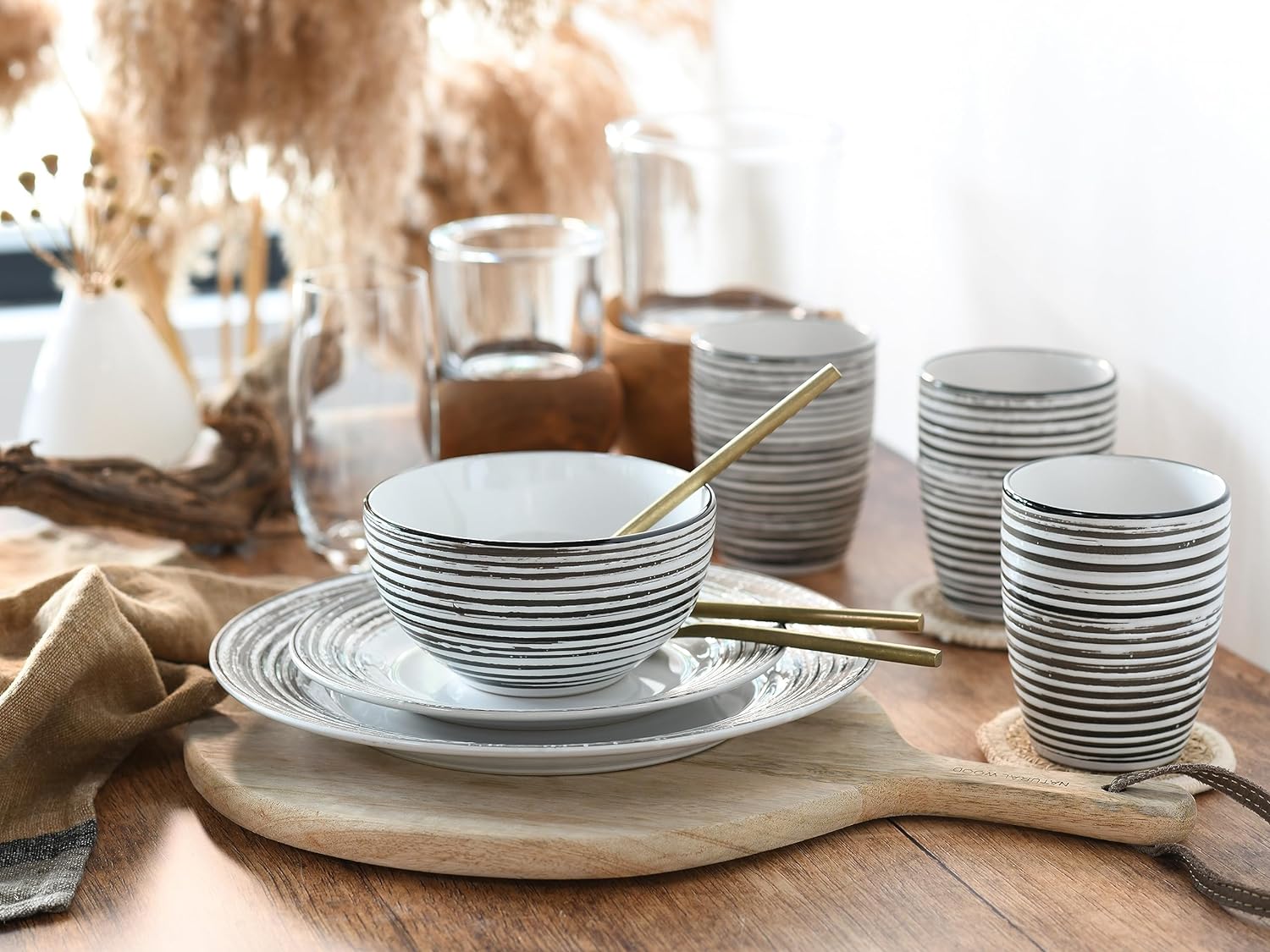 CreaTable, 23610, Serie La Gomera blanca , Geschirrset, Kombiservice 16 teilig