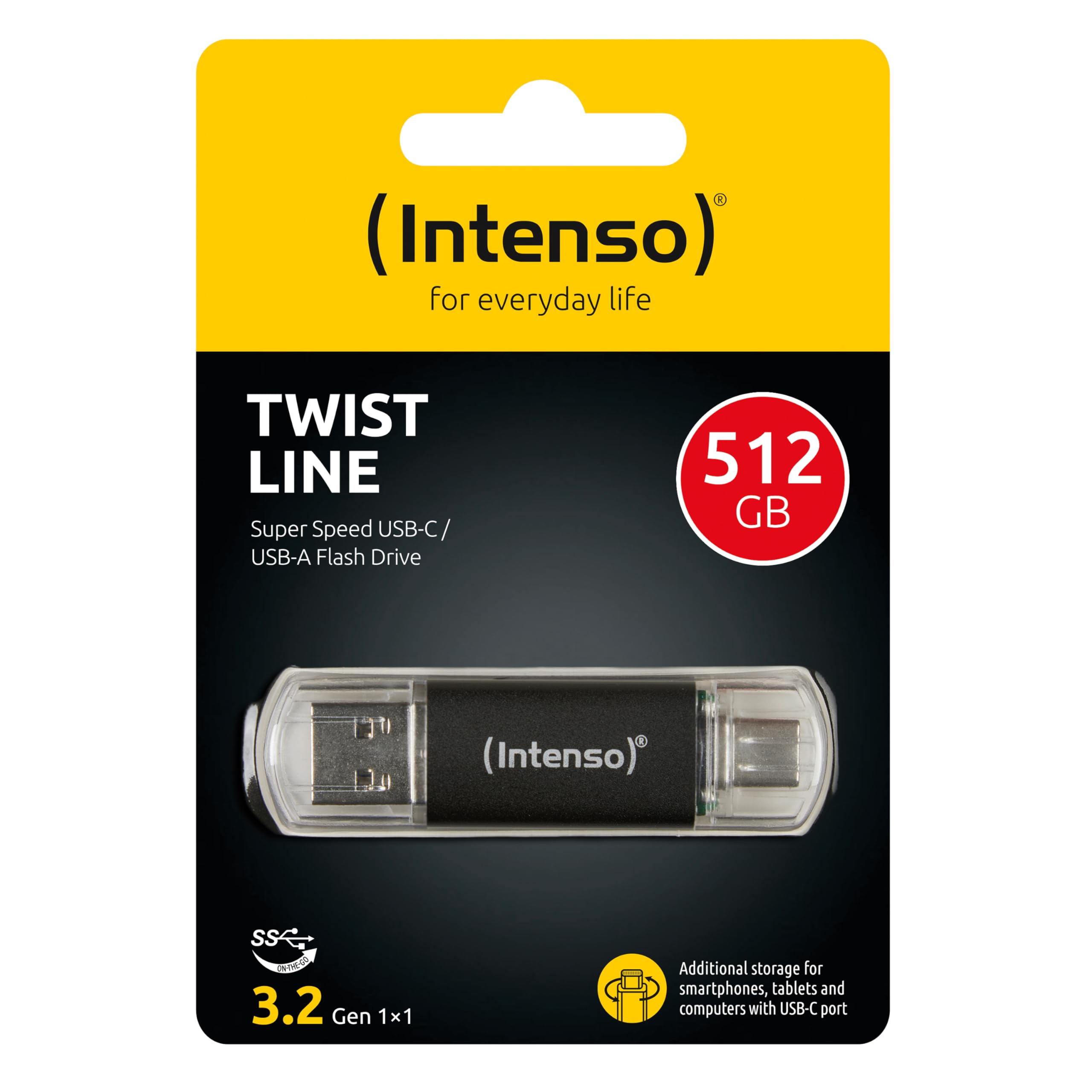 Intenso Twist Line 512 GB, Dual USB-Stick 3.2 Gen 1x1