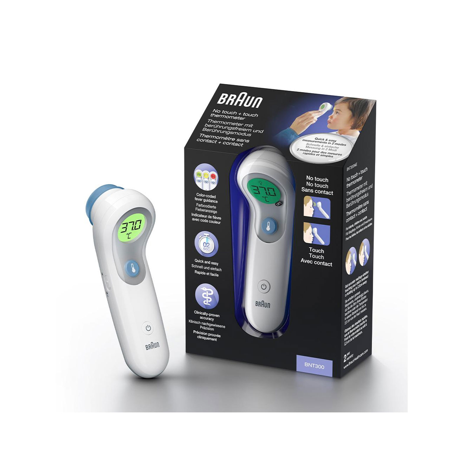 Braun BNT300 No touch + touch Fieberthermometer Braun BNT300 No touch + touch Fieberthermometer