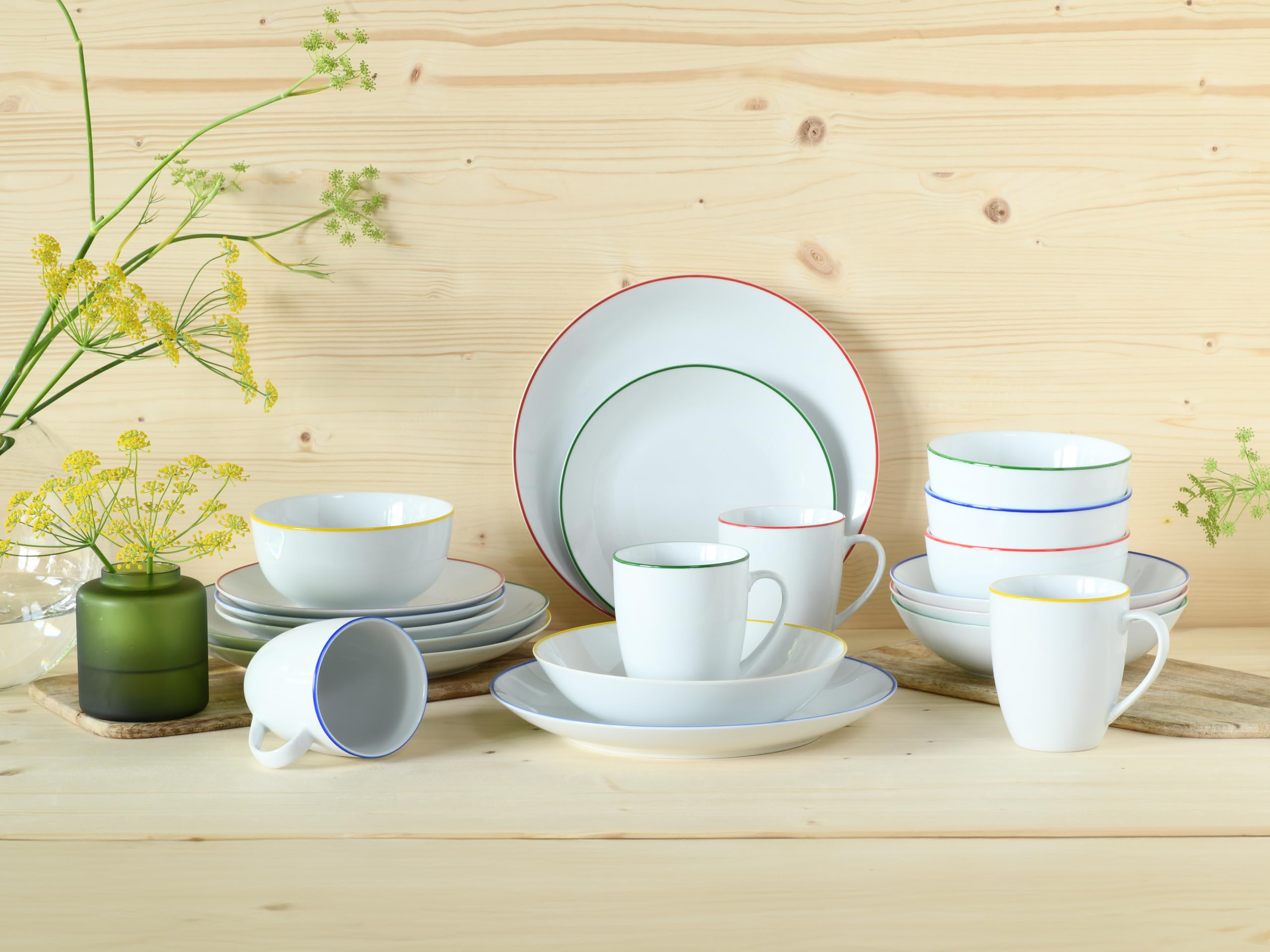 CreaTable Kombiservice 24055 Serie Luna Color Line 20-tlg 4 Personen