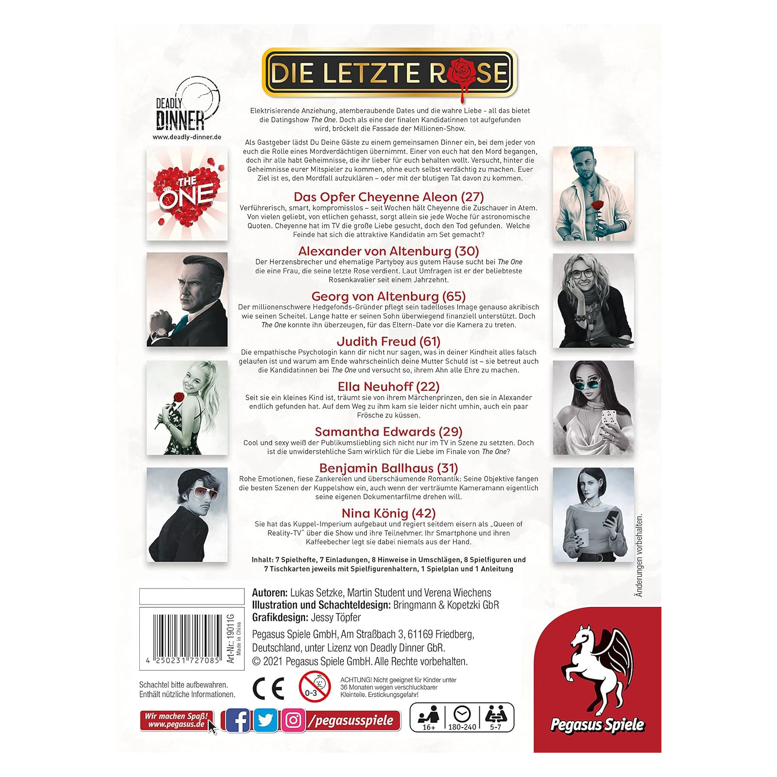Pegasus Spiele Deadly Dinner-Die letzte Rose 19011G Brettspiel