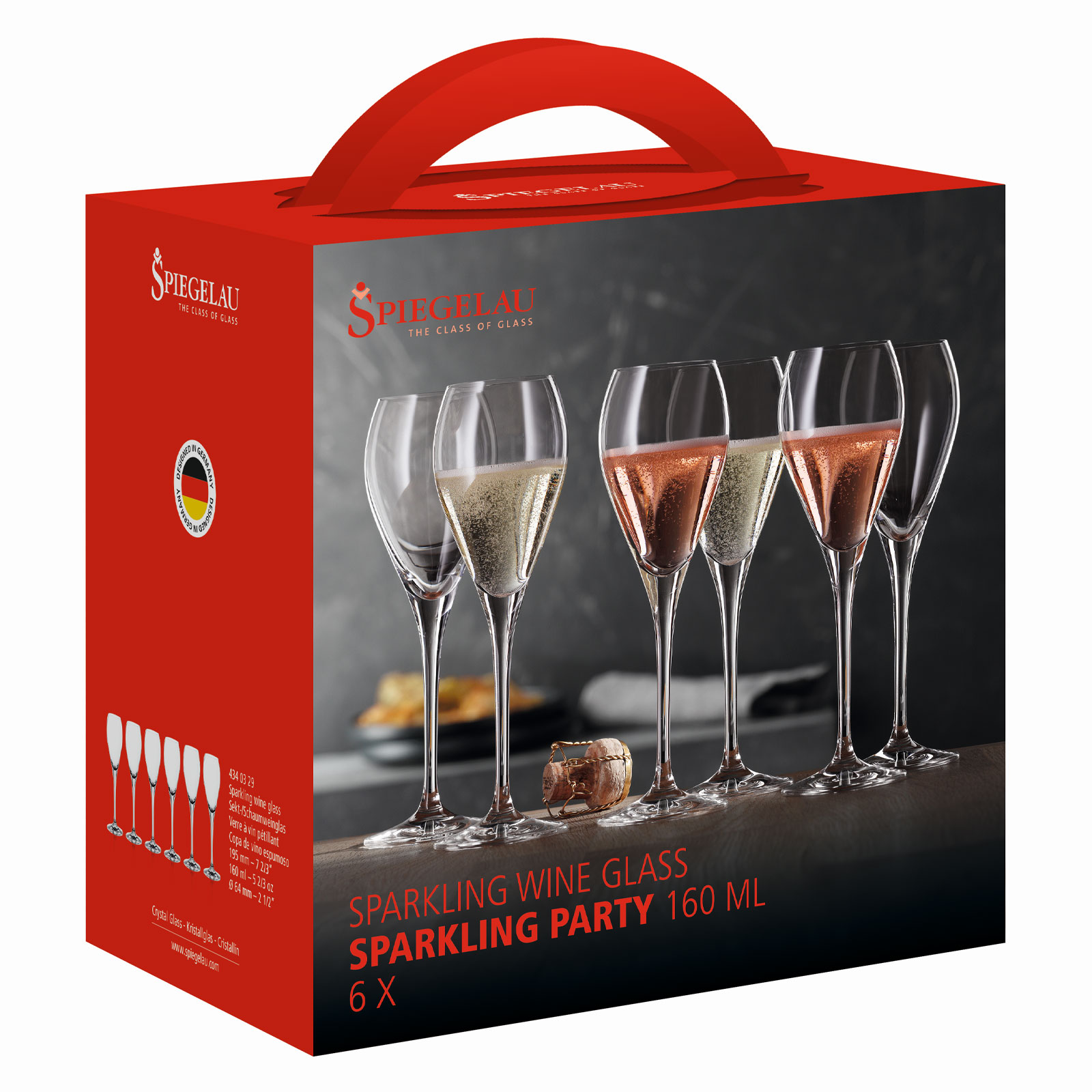 Spiegelau 4340329 Sparkling Party Champagnerglas 6 Stück