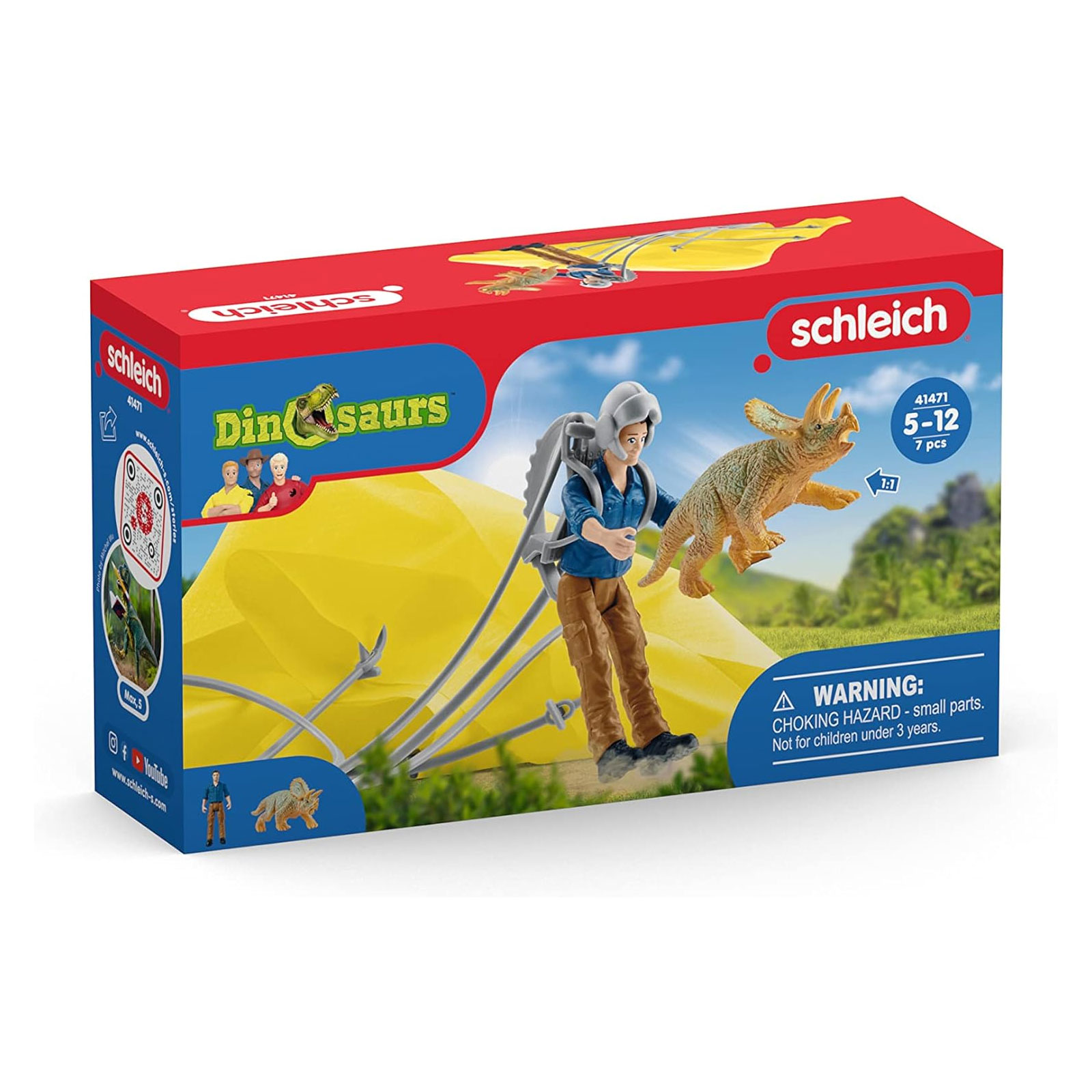 Schleich Dino Fallschirmrettung Spielfiguren-Set (41471)