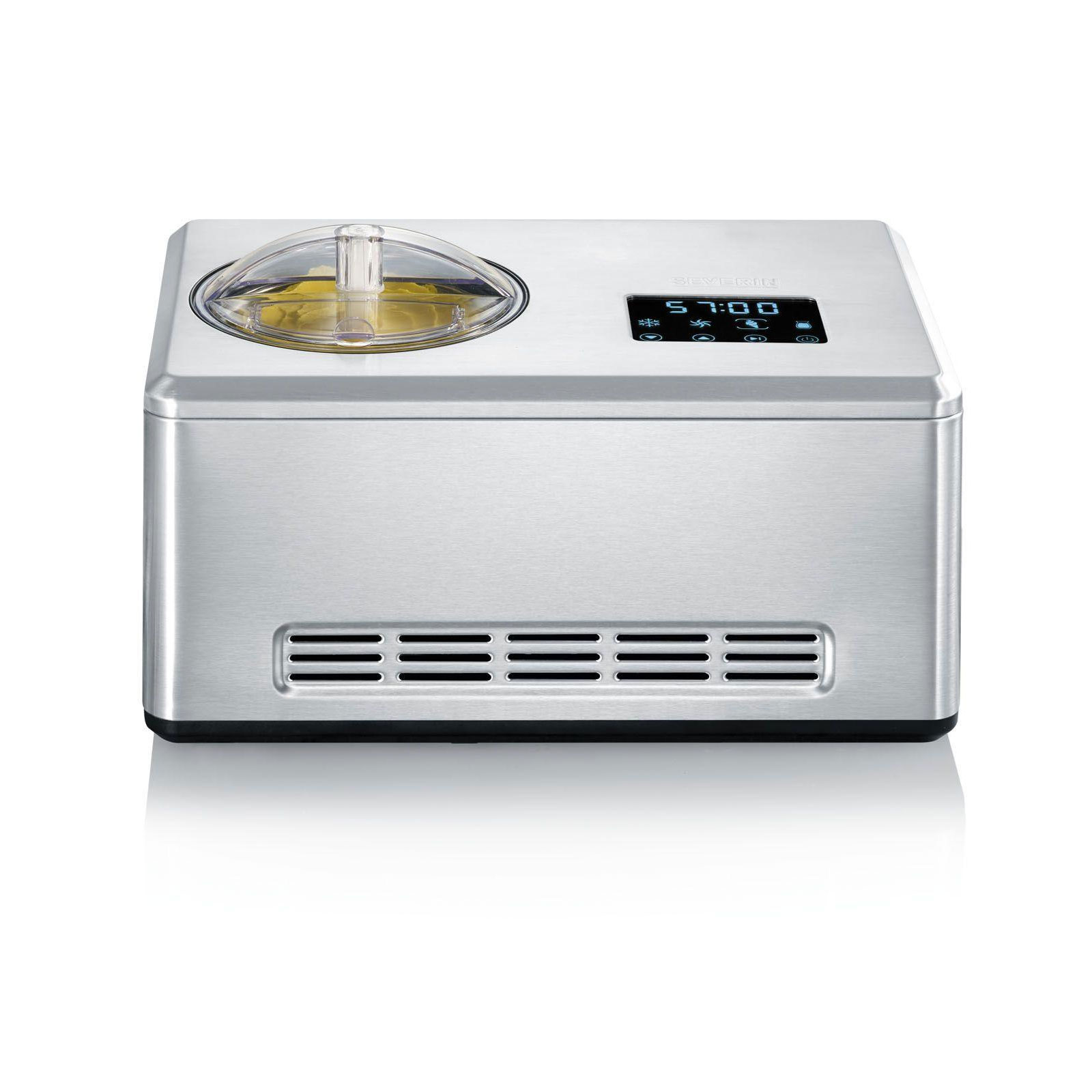 Severin EZ 7405 2-in-1-Eismaschine mit Joghurt-Funktion gebürsteter Edelstahl
