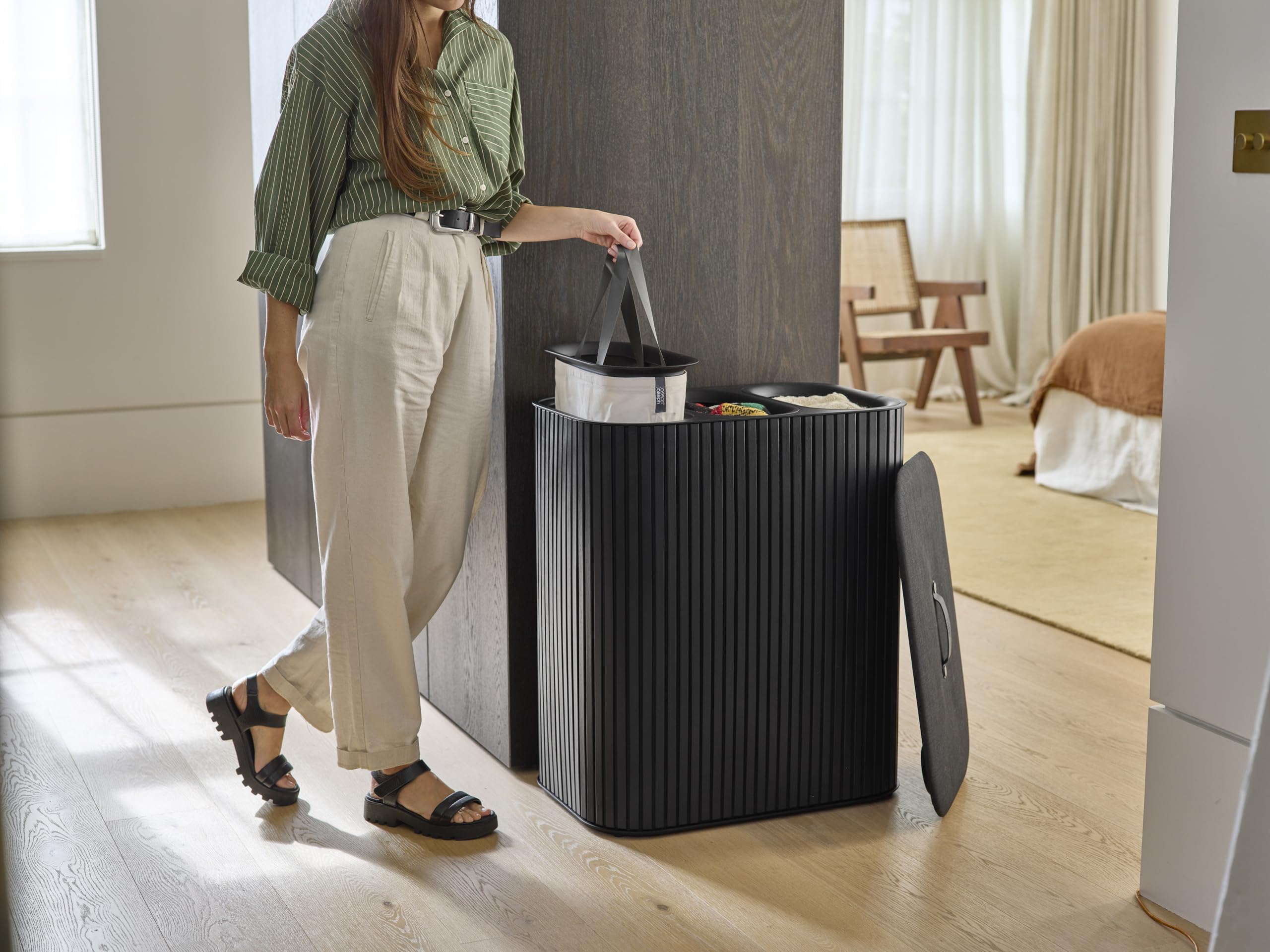 Joseph Joseph Wäschekorb Tota Trio Luxe Black 90L
