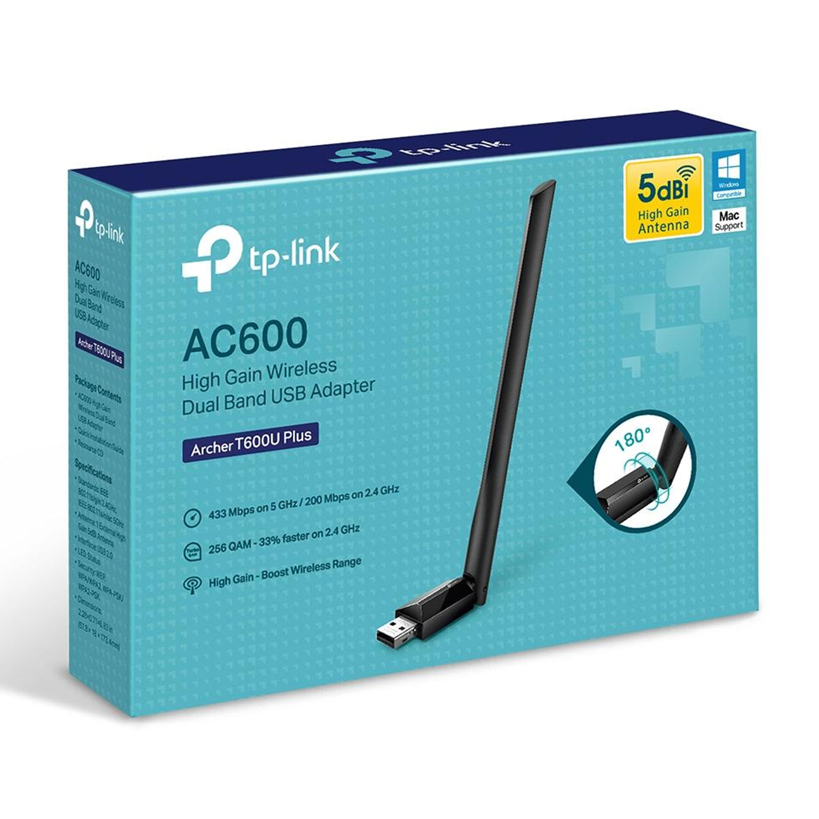 TP-LINK Archer T600U Plus - AC600 High Gain Dualband USB WLAN Adapter TP-LINK Archer T600U Plus - AC600 High Gain Dualband USB WLAN Adapter
