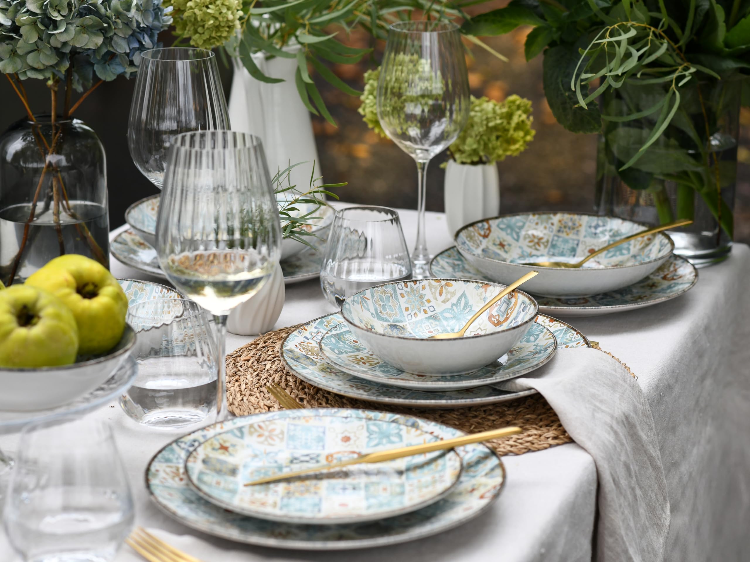 CreaTable, 24724, Serie Mosaik, 16-teiliges Geschirrset für 4 Personen