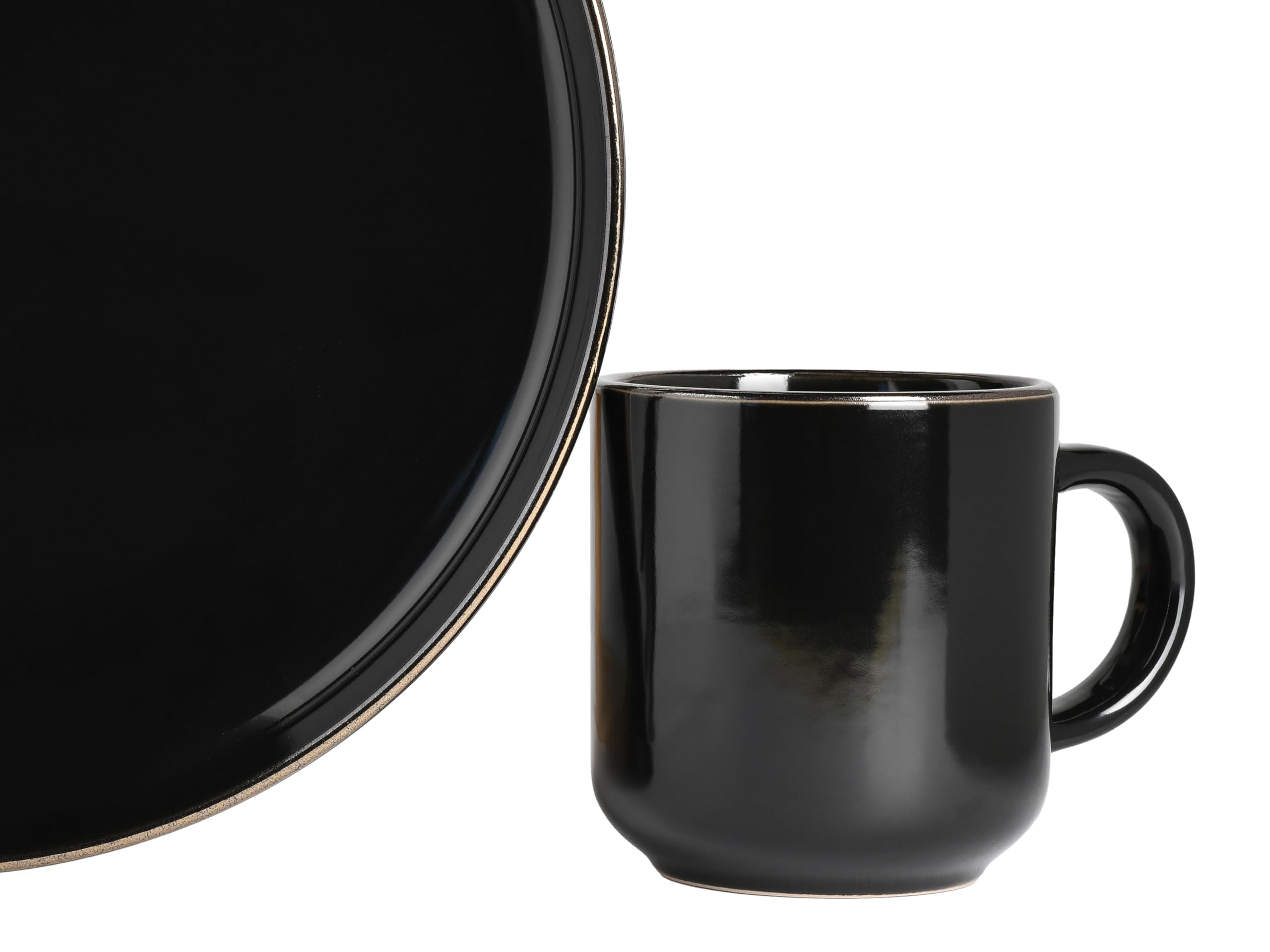 CreaTable 24783 Kombiservice  Serie Nordic Festive Schwarz 16-tlg. 4 Personen