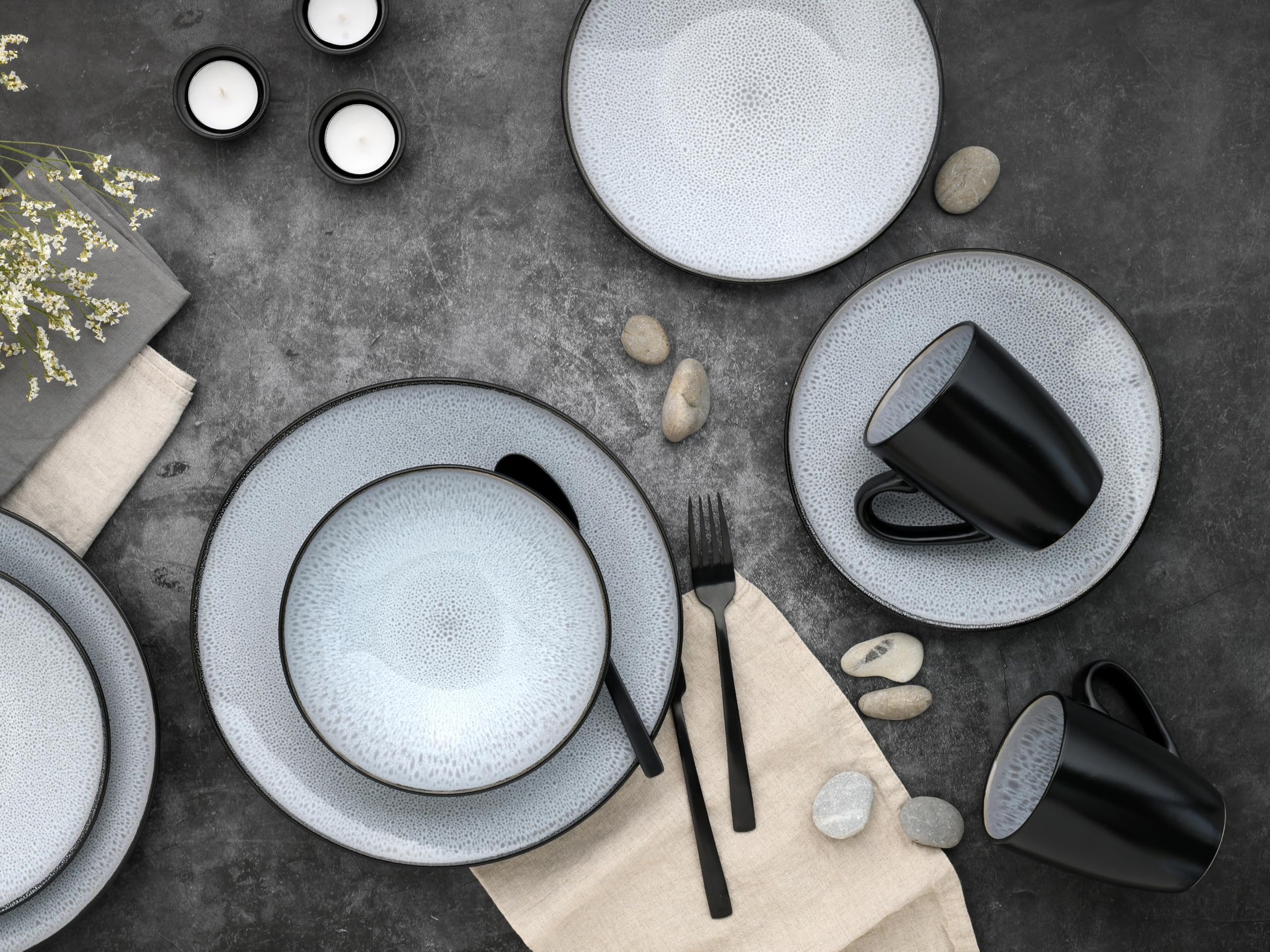 CreaTable 23962 Kombiservice Serie Malmö 16-tlg Geschirrset 4 Personen