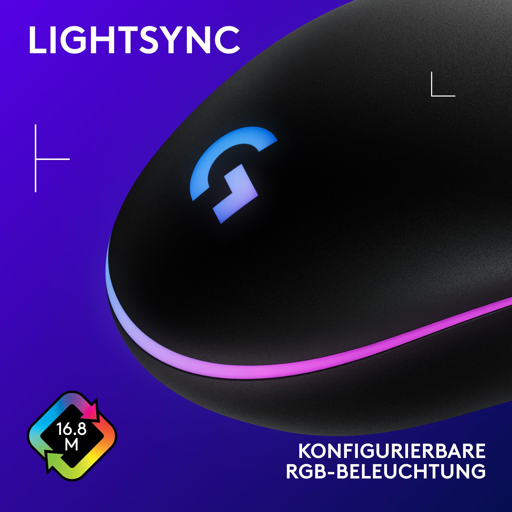 Logitech G203 Gaming-Maus mit anpassbarer LIGHTSYNC RGB-Beleuchtung