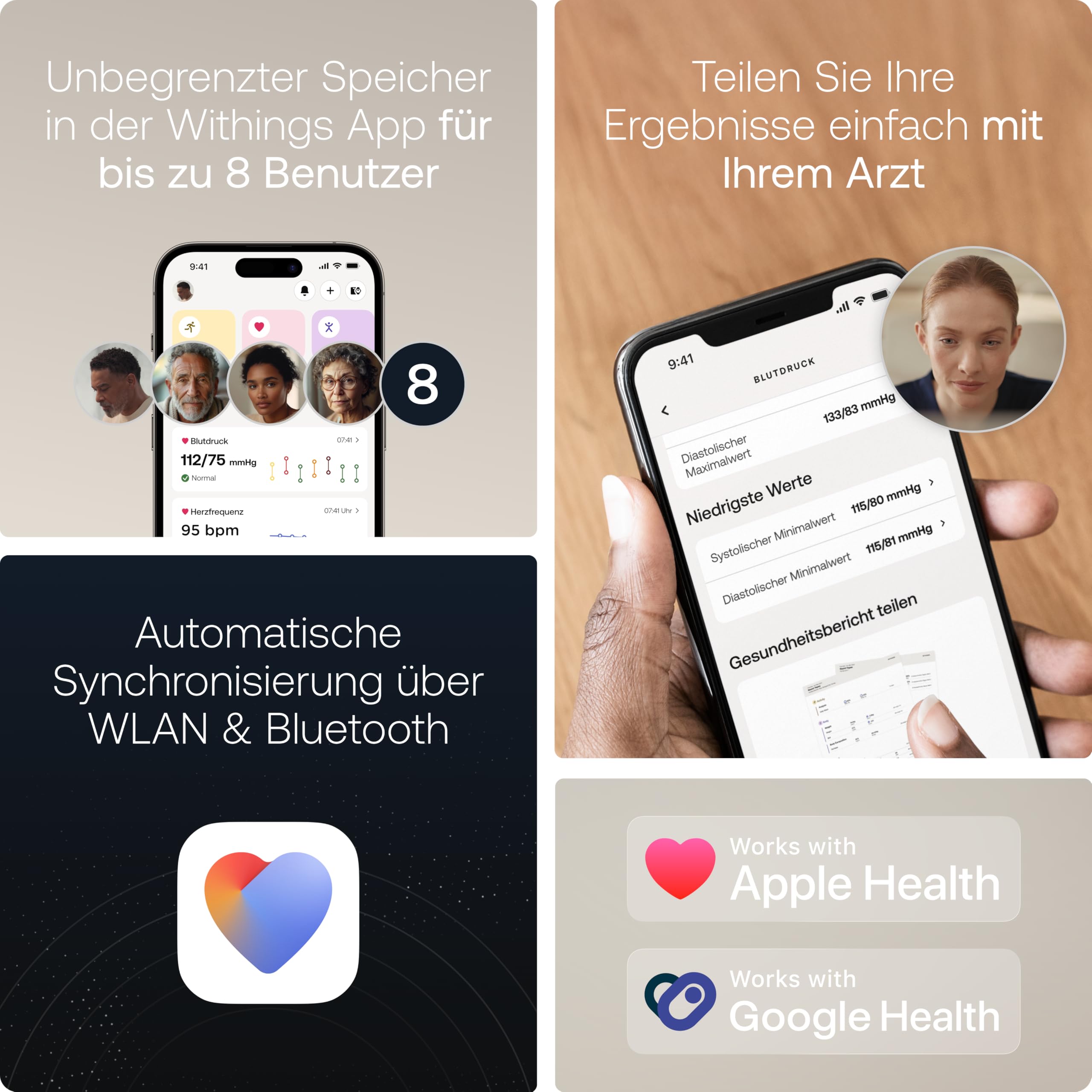 Withings BPM Vision – Intelligentes Oberarm-Blutdruckmessgerät