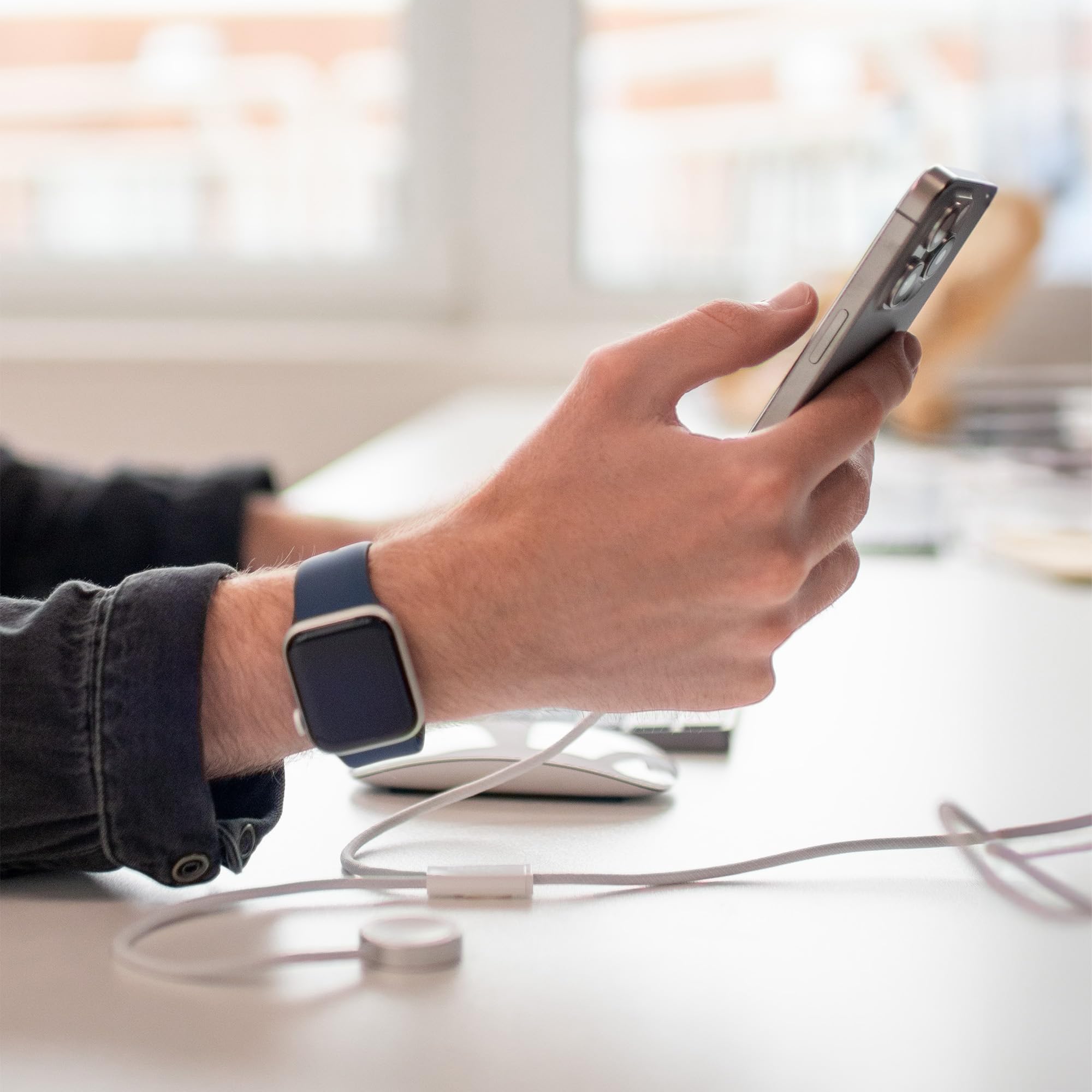 XLayer feingewebtes 2 in 1 Premium-Kabel mit USB Typ C & Apple Watch Charger