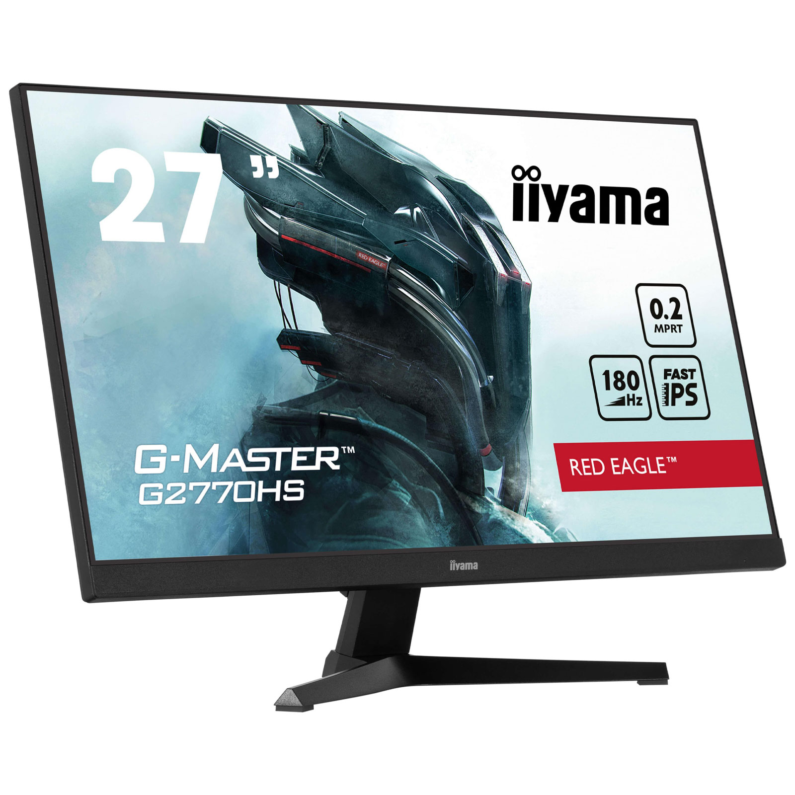 iiyama G-Master G2770HS-B1, Schwarz, 27 Zoll, Full HD, IPS, 180 Hz, 0,2 ms (HDMI, DisplayPort, neigbar, Adaptive Sync)