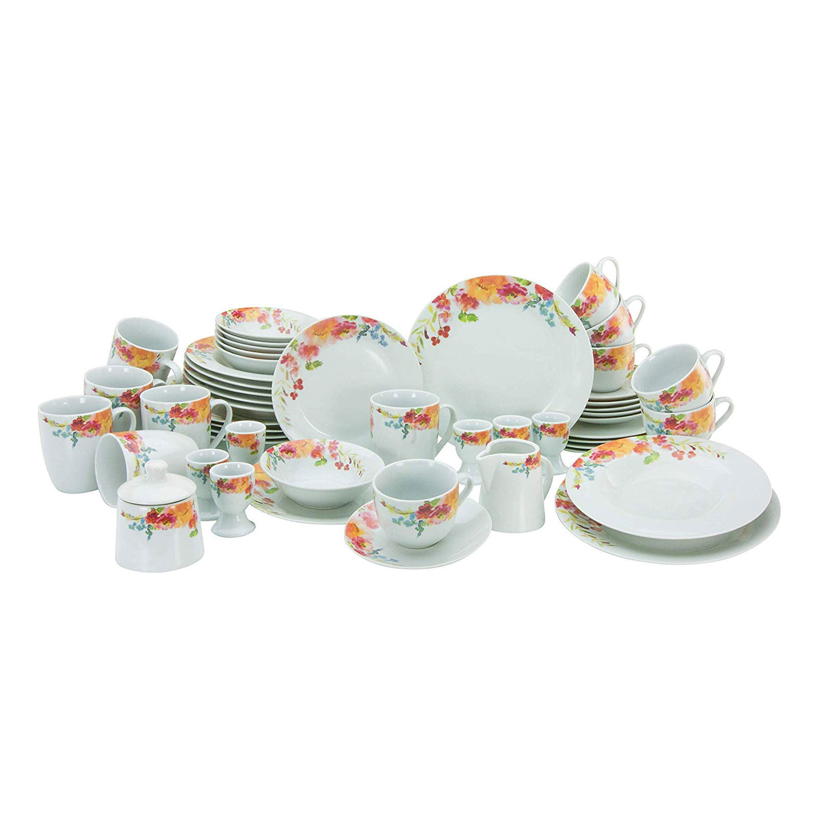 CreaTable, 20488, Serie FLOWER DREAMS, Geschirrset, Kombiservice 50 teilig