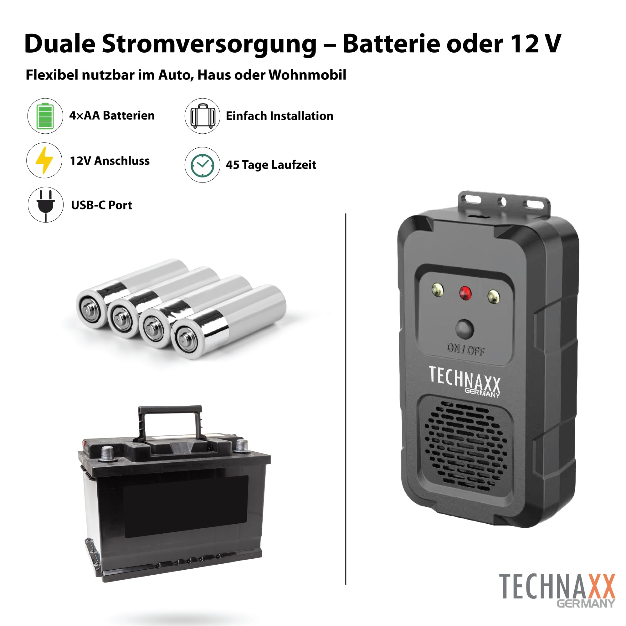 TECHNAXX Marderschreck TX-368 Installationszubehör
