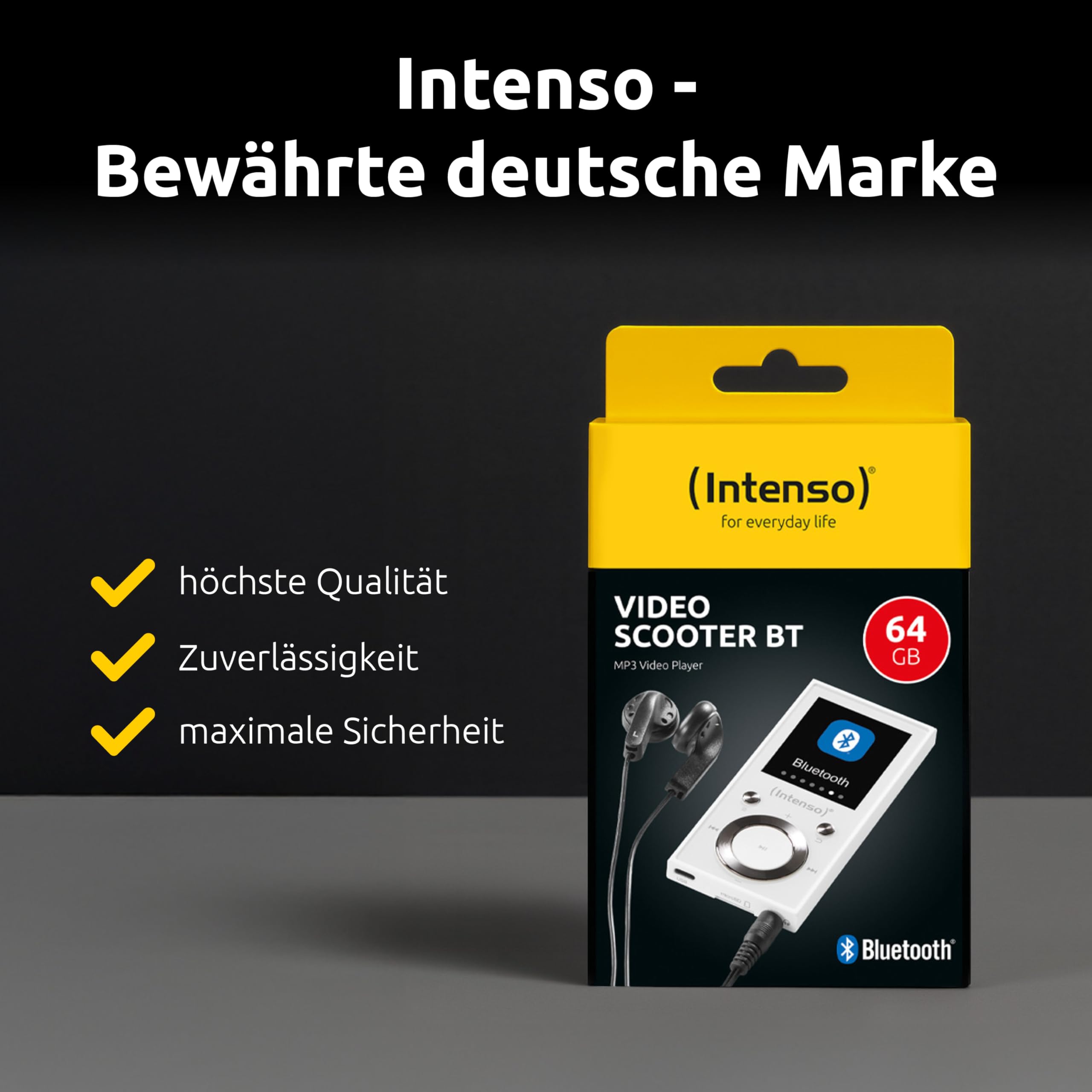 Intenso Video Scooter BT MP3 Player mit Bluetooth 5.0, 1,8 Zoll Farbdisplay