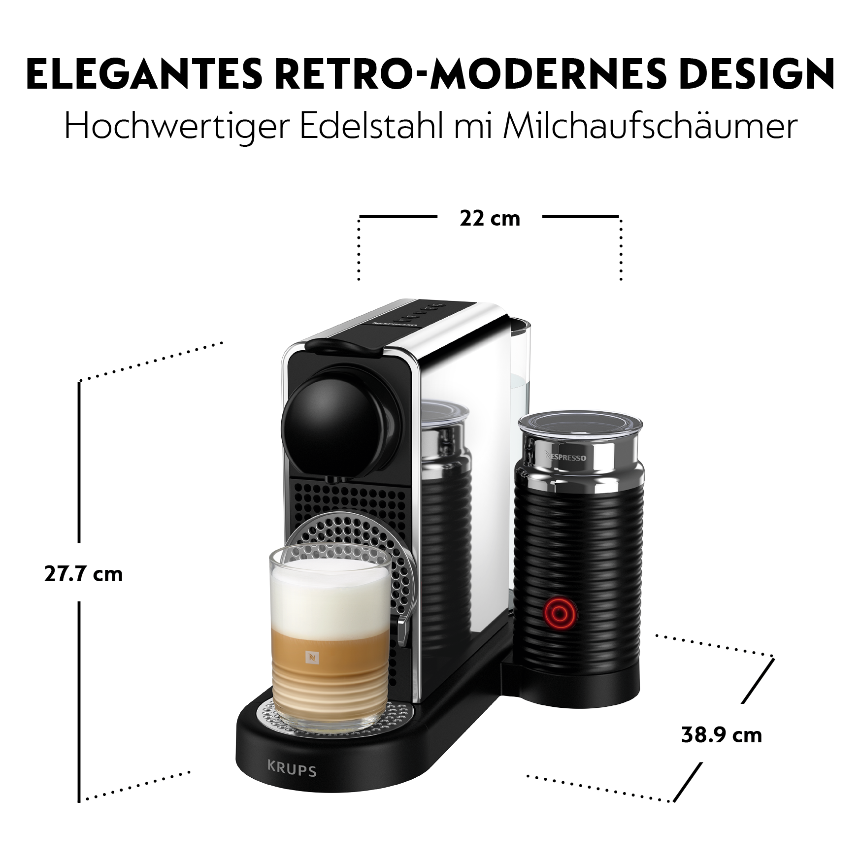 KRUPS Citiz Platinum &; Milk XN630 Nespresso-Kapselmaschine