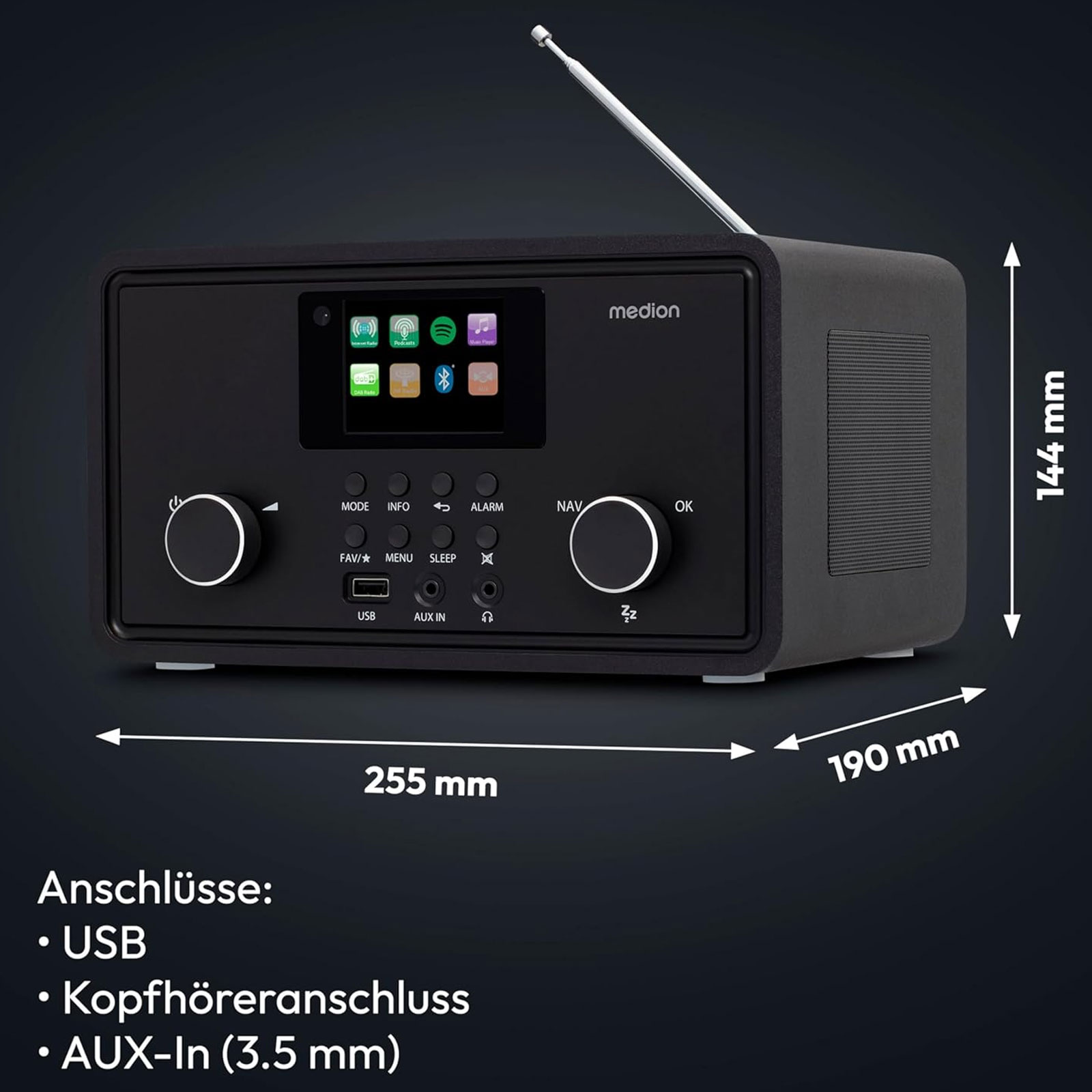 Medion Internetradio MD88069 Internetradio schwarz