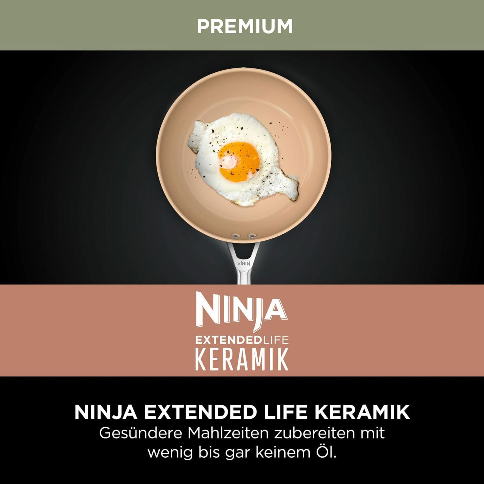 Ninja CW92000DE Premium Keramik-Bratpfanne 2-teiliges Set