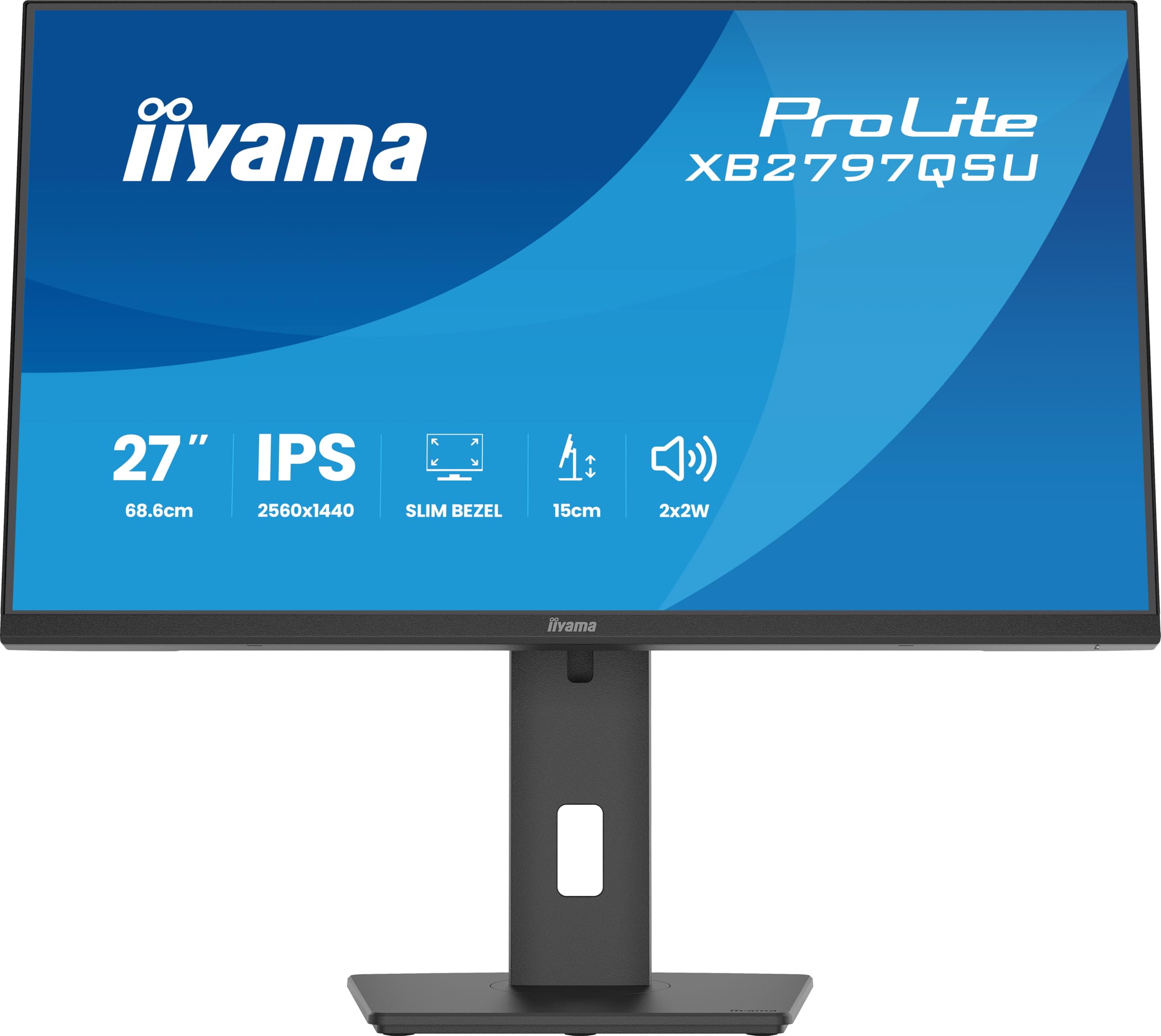 iiyama ProLite XB2797QSU-B1, Schwarz, 27 Zoll, QHD, IPS, 75 Hz, 1 ms HDMI