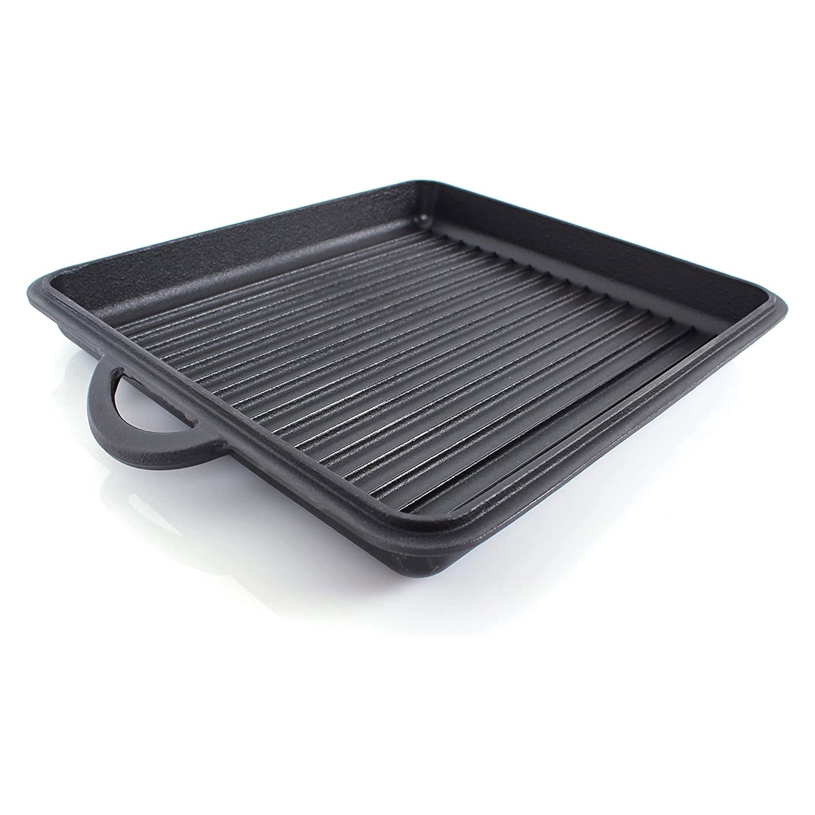 Echtwerk Universalbräter Gusseisen 2-in-1 Set Kastenform mit Deckel Kochtopf  Rechteckige Auflaufform Feuertopf ohne Füße, 6,5 L