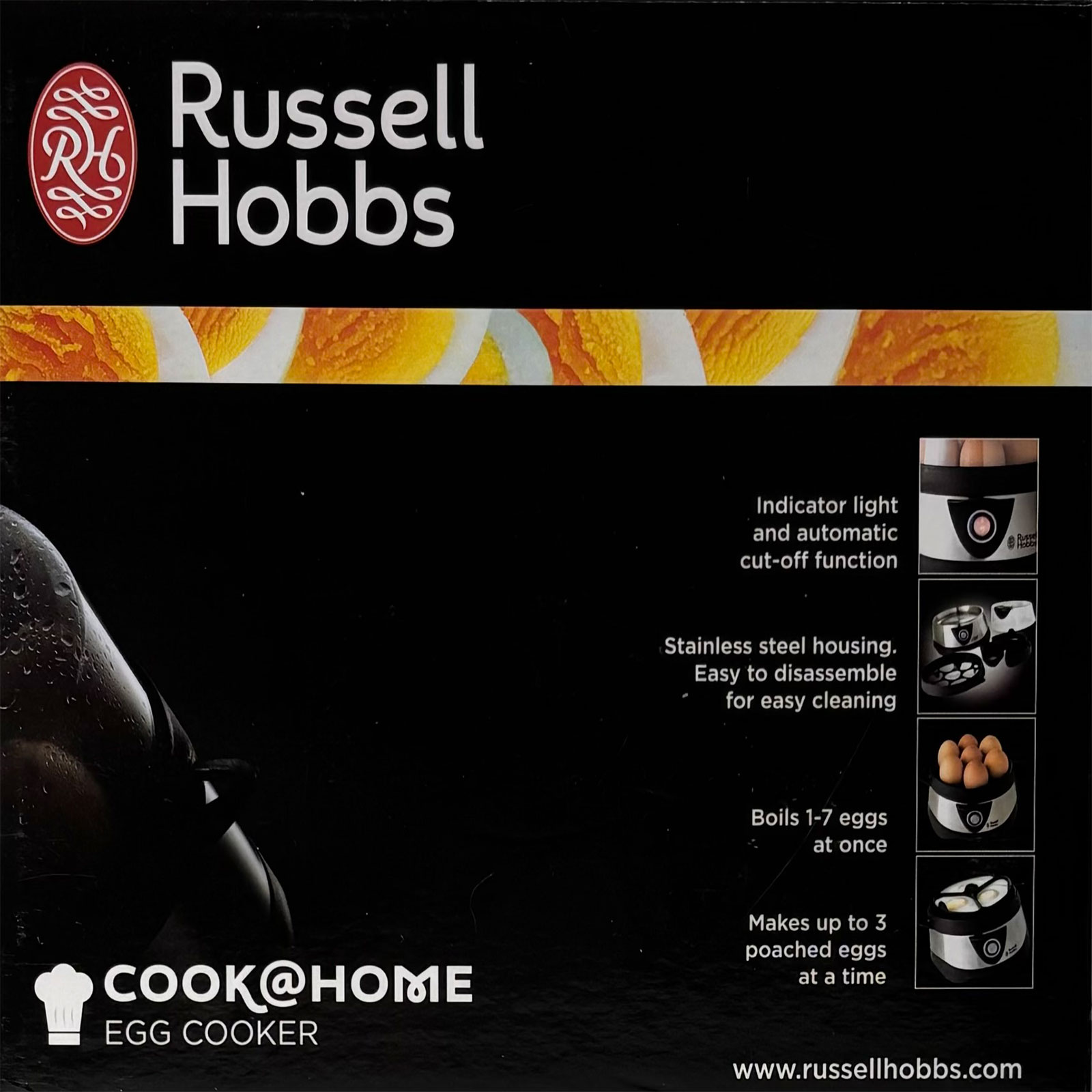 Russell Hobbs Stylo Eierkocher Edelstahl / Schwarz