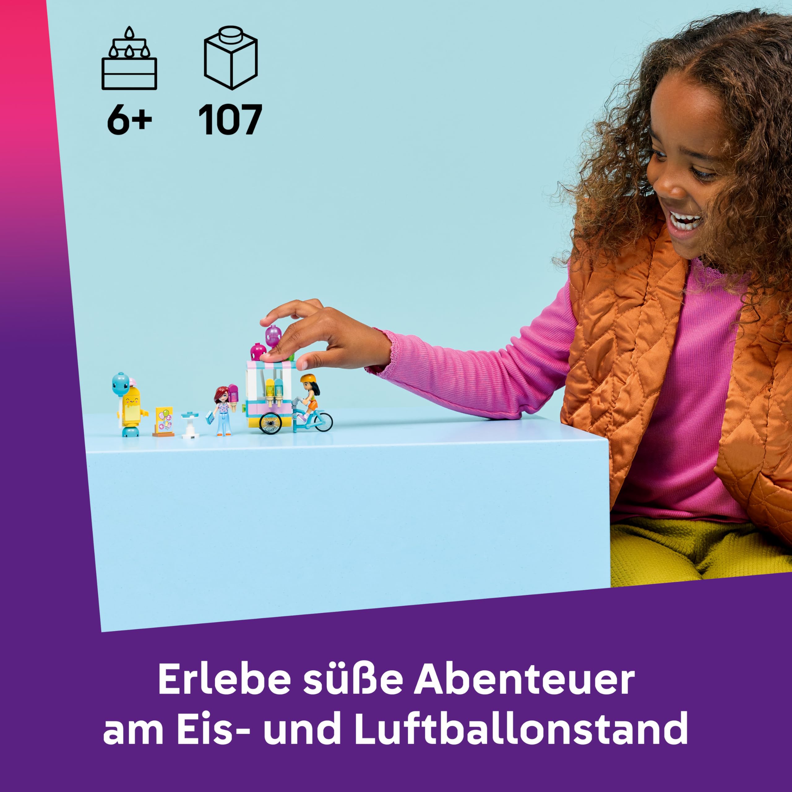LEGO Friends EIS- und Luftballonstand - Spielzeugladen mit Fahrrad, 42692